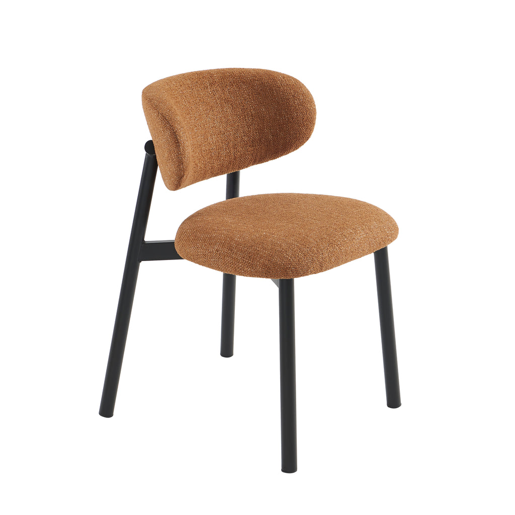 CIARA Set of 2 Upholstered Dining Chairs – Terracotta
