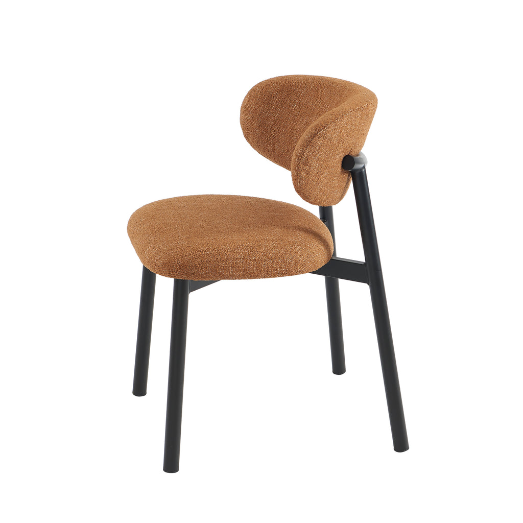CIARA Set of 2 Upholstered Dining Chairs – Terracotta