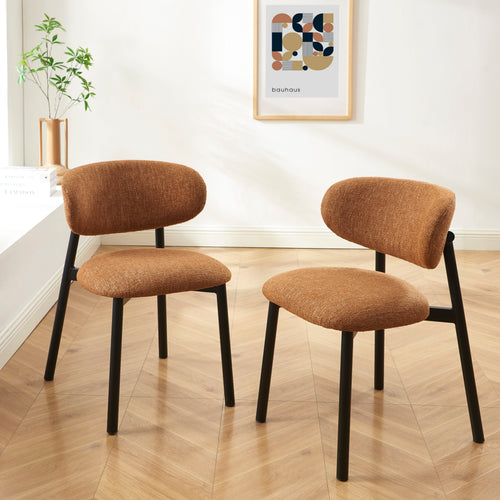 CIARA Set of 2 Upholstered Dining Chairs – Terracotta