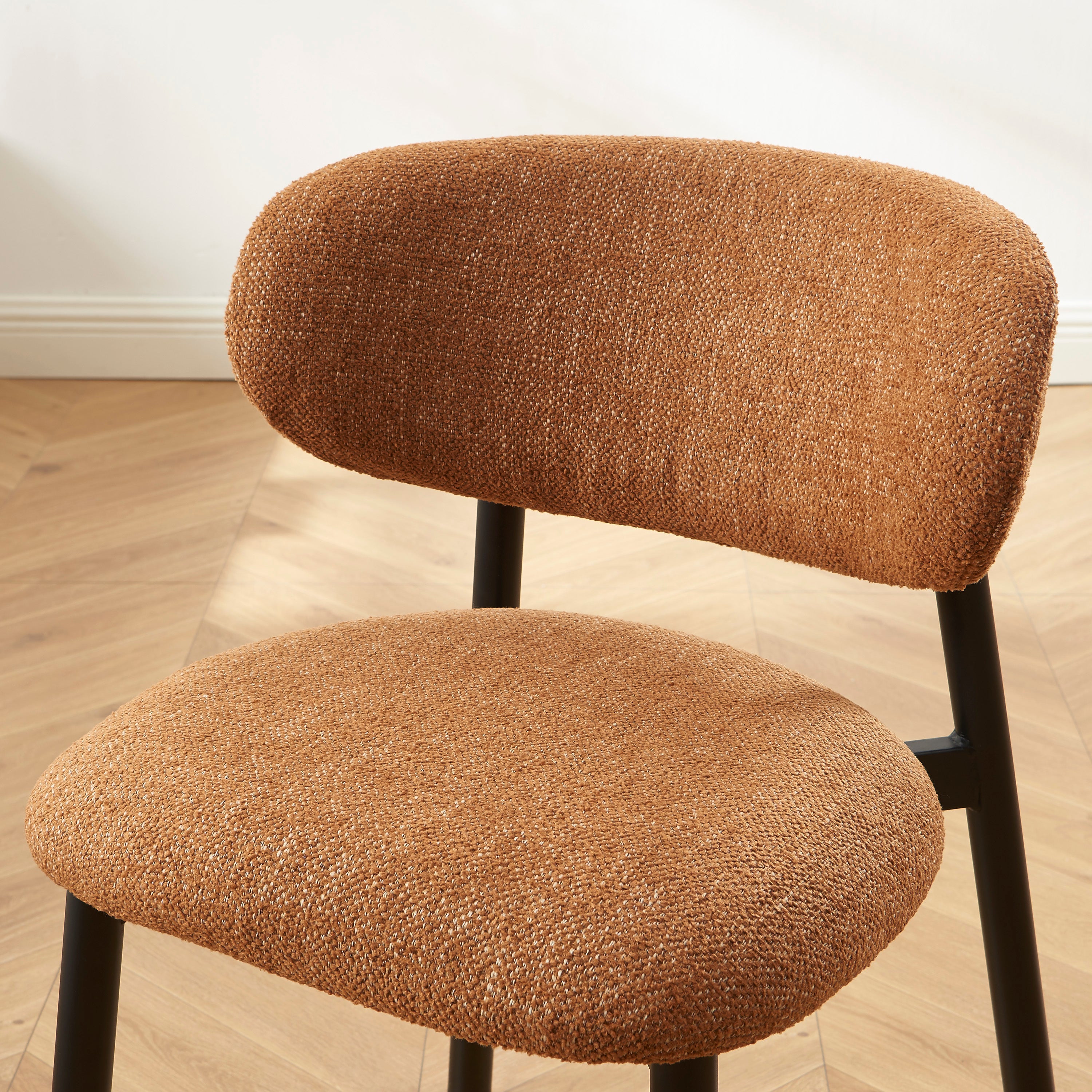 CIARA Set of 2 Upholstered Dining Chairs – Terracotta