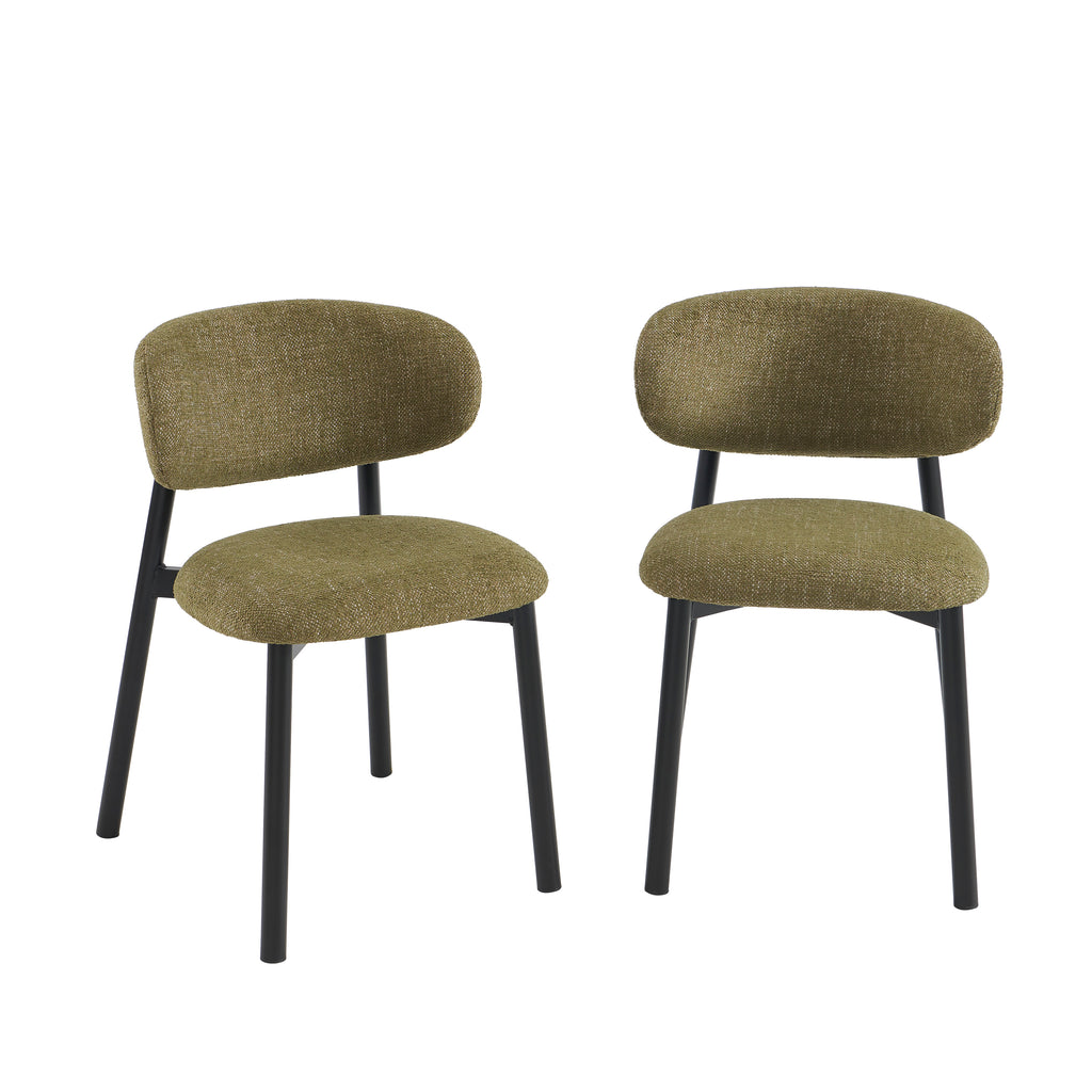 CIARA Set of 2 Upholstered Dining Chairs – Green