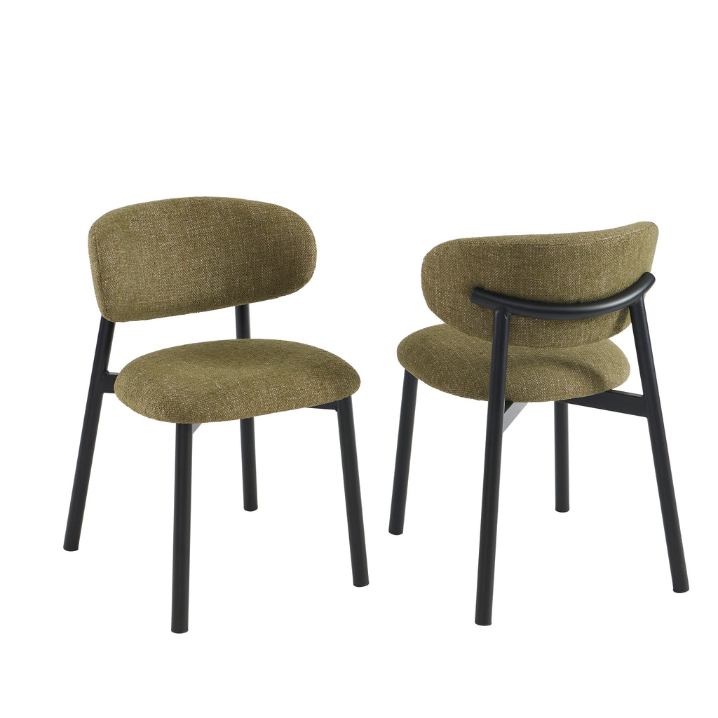 CIARA Set of 2 Upholstered Dining Chairs – Green
