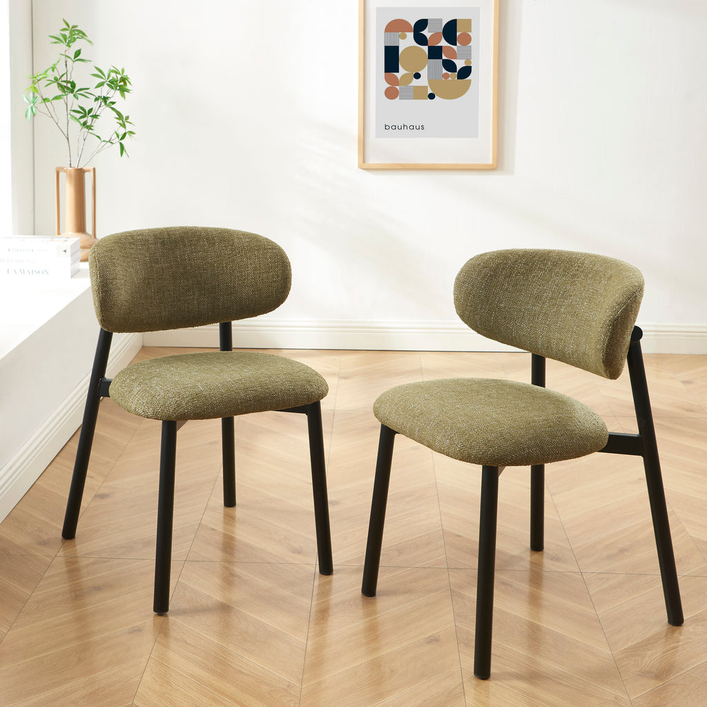 CIARA Set of 2 Upholstered Dining Chairs – Green