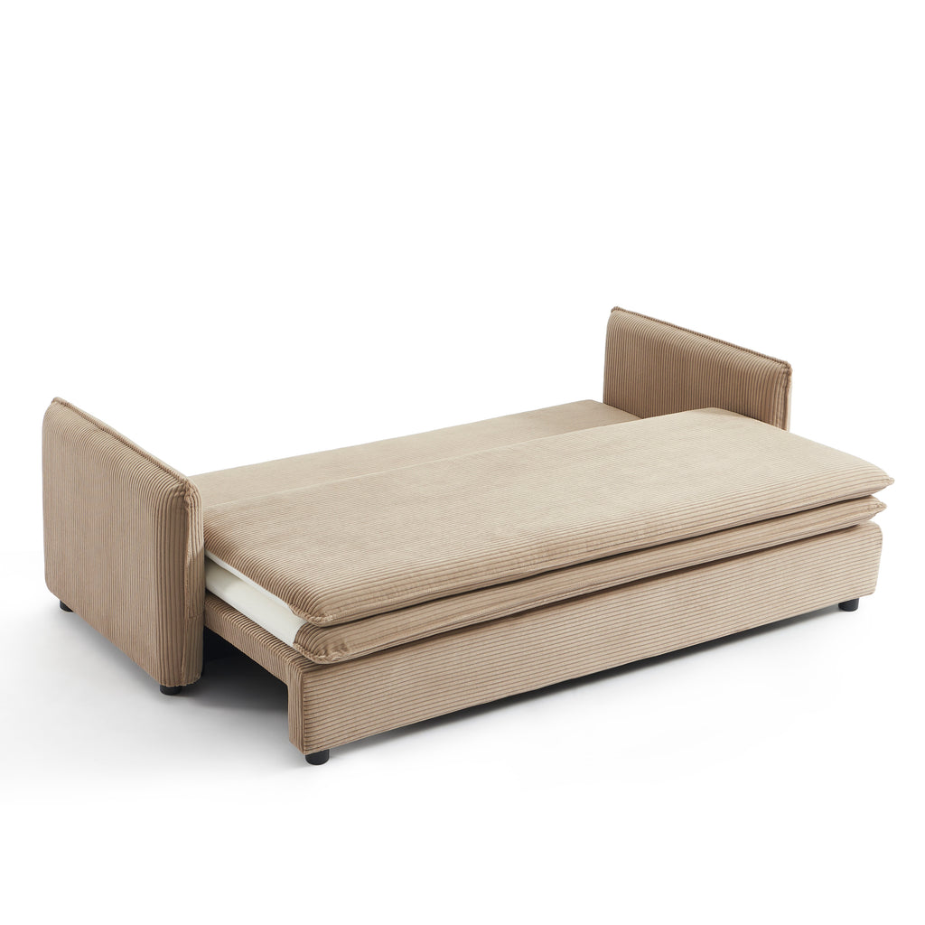 CIBOLA Convertible Sleeper Sofa – Corduroy Velvet 3-Seater Living Room Furniture