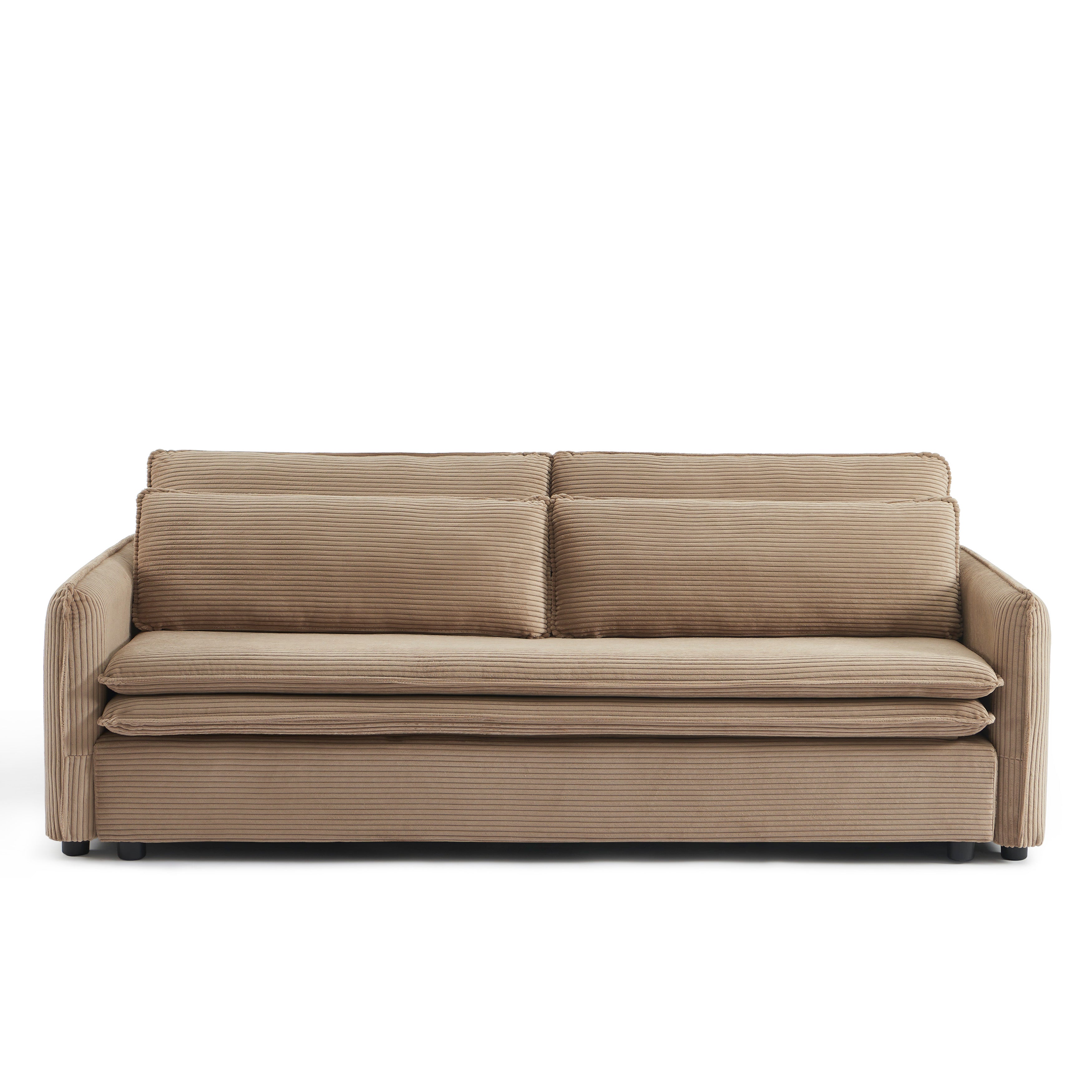 CIBOLA Convertible Sleeper Sofa – Corduroy Velvet 3-Seater Living Room Furniture