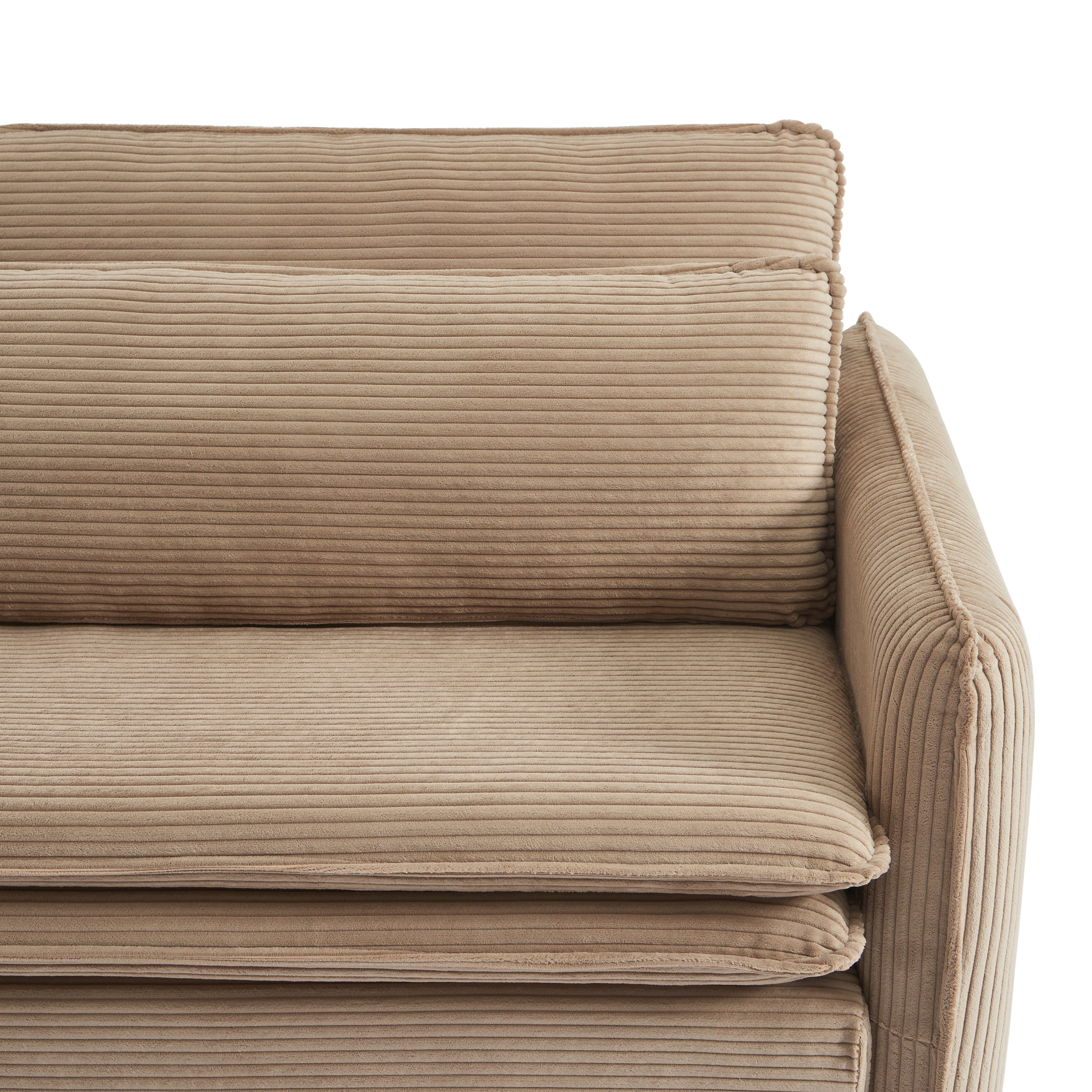 CIBOLA Convertible Sleeper Sofa – Corduroy Velvet 3-Seater Living Room Furniture