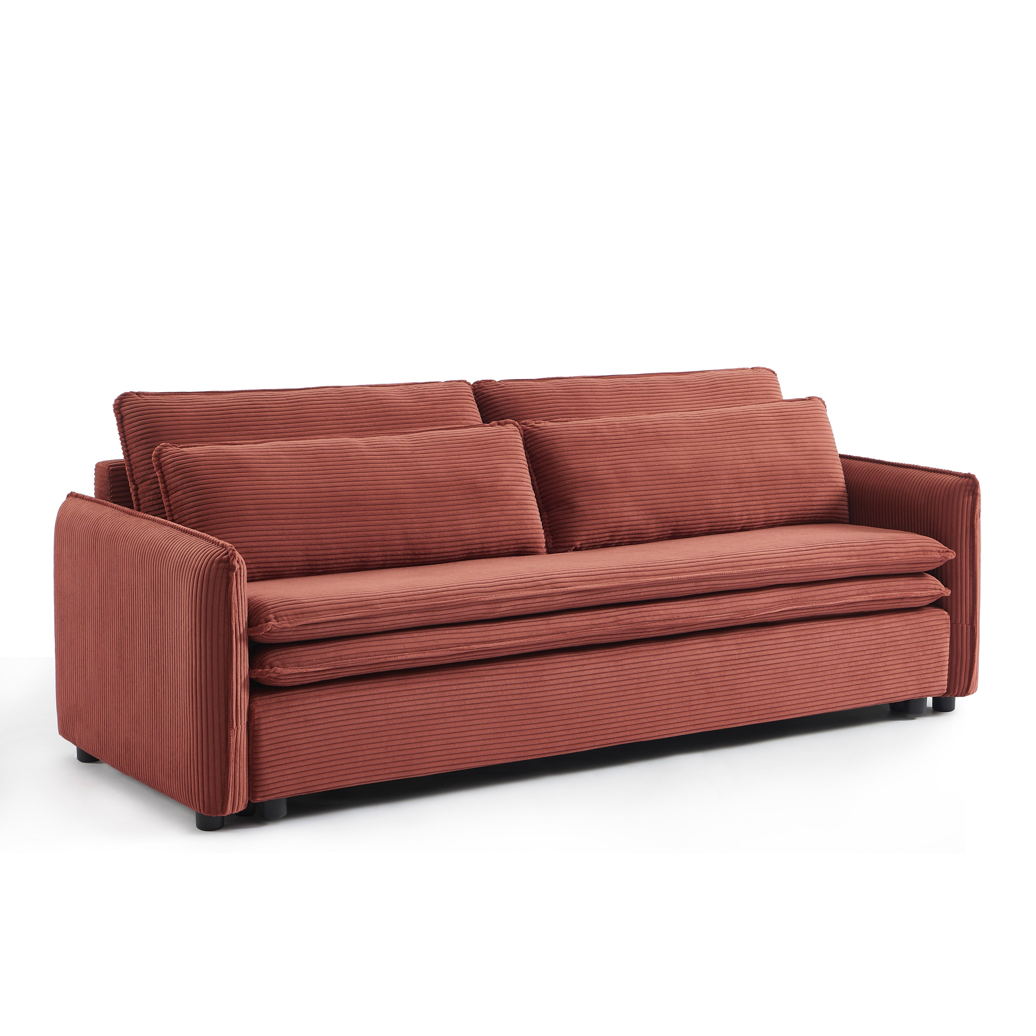 CIBOLA Convertible Sleeper Sofa – Corduroy Velvet 3-Seater Living Room Furniture