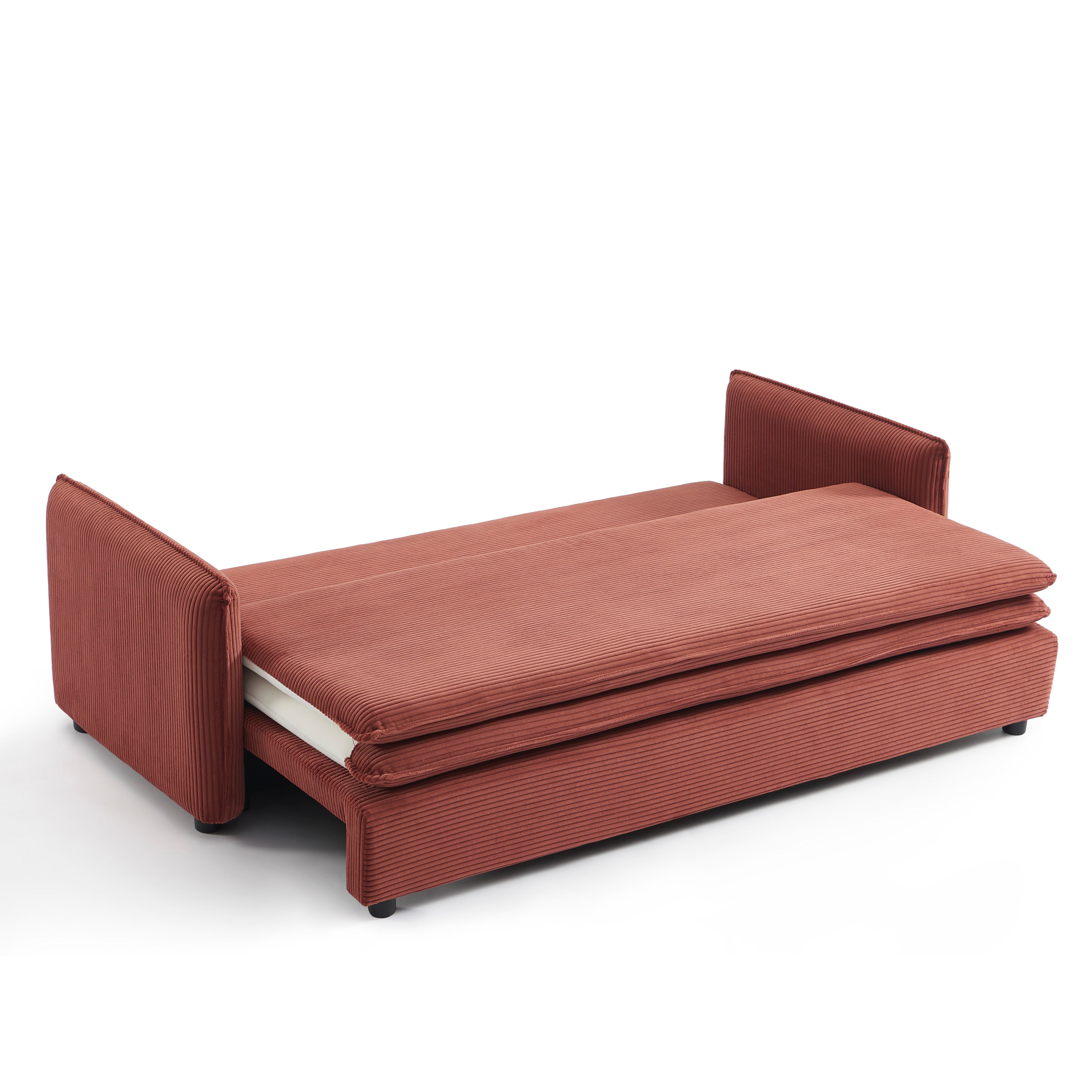 CIBOLA Convertible Sleeper Sofa – Corduroy Velvet 3-Seater Living Room Furniture