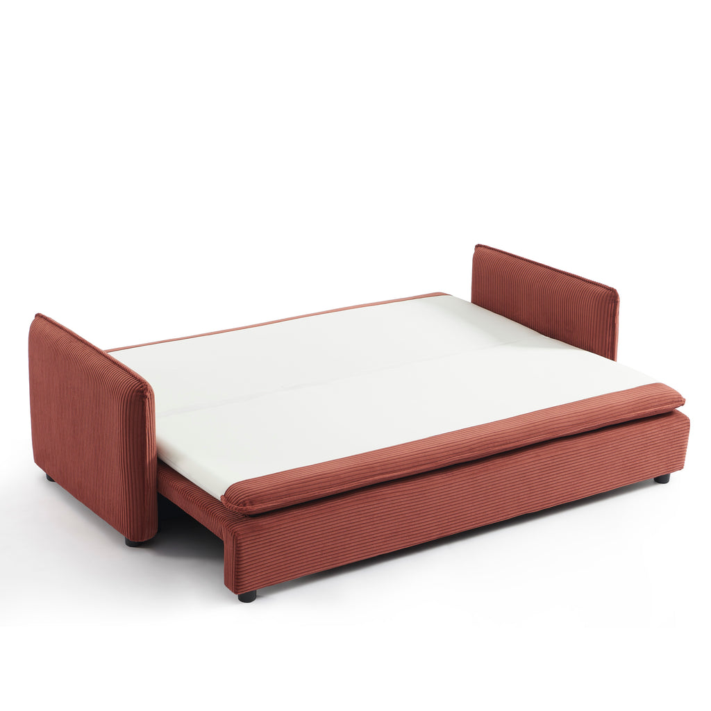 CIBOLA Convertible Sleeper Sofa – Corduroy Velvet 3-Seater Living Room Furniture
