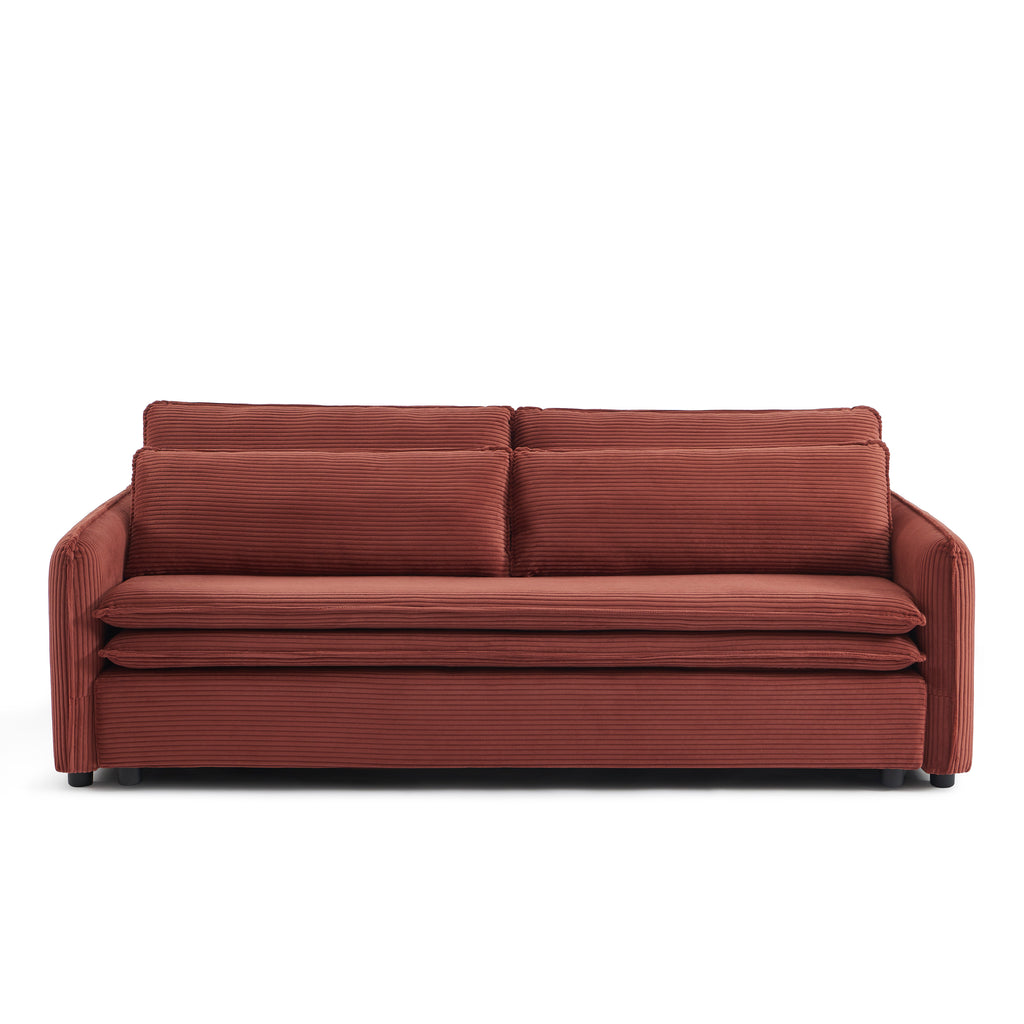 CIBOLA Convertible Sleeper Sofa – Corduroy Velvet 3-Seater Living Room Furniture