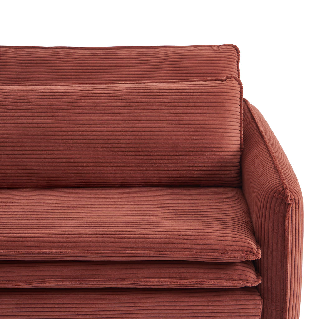 CIBOLA Convertible Sleeper Sofa – Corduroy Velvet 3-Seater Living Room Furniture