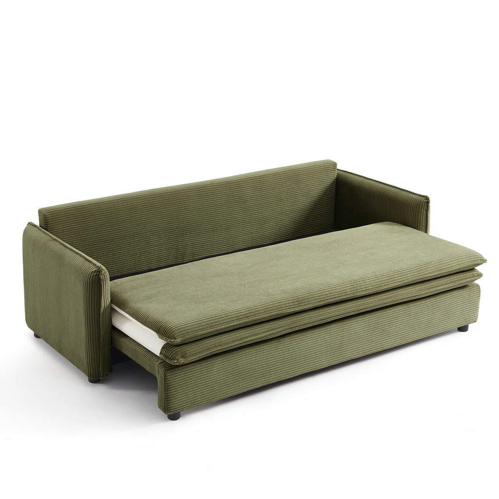 CIBOLA Convertible Sleeper Sofa – Corduroy Velvet 3-Seater Living Room Furniture