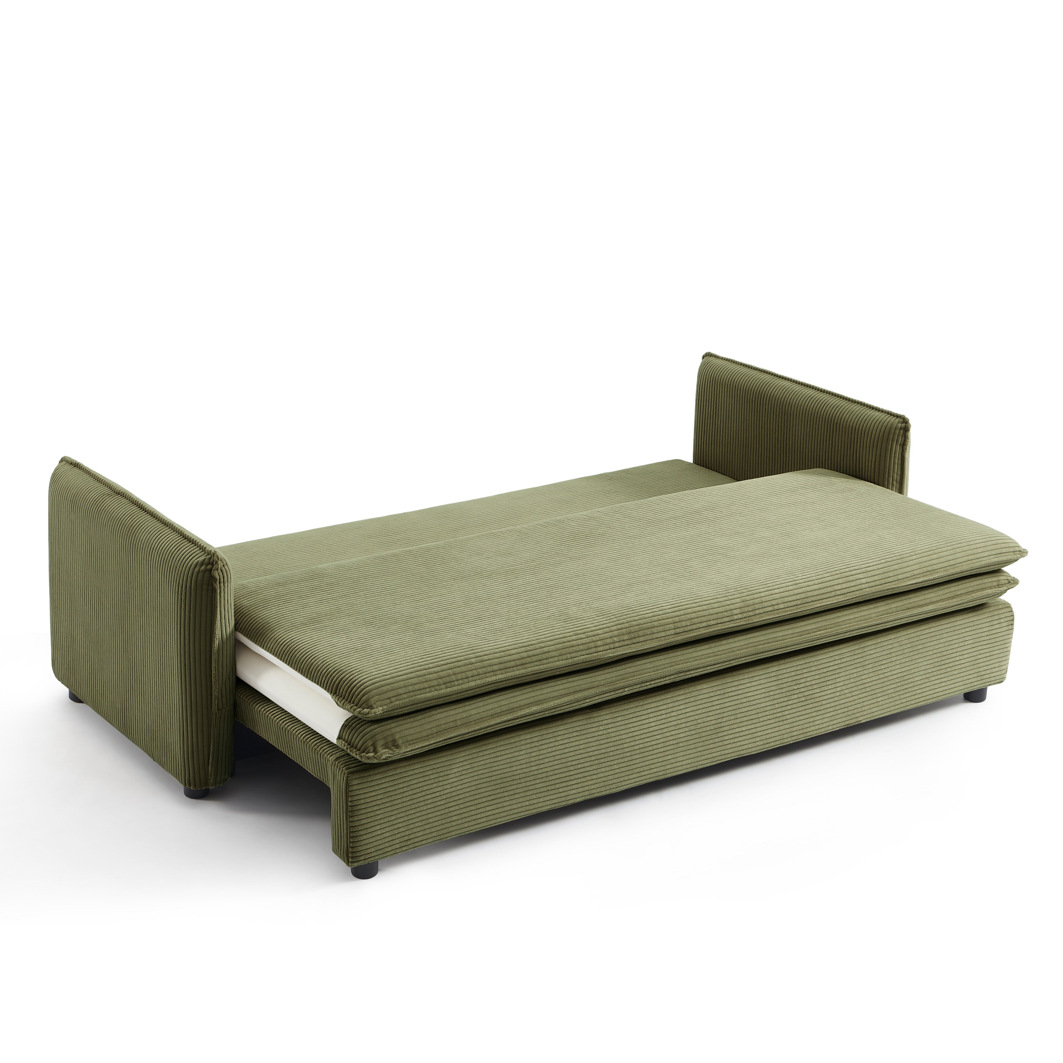 CIBOLA Convertible Sleeper Sofa – Corduroy Velvet 3-Seater Living Room Furniture