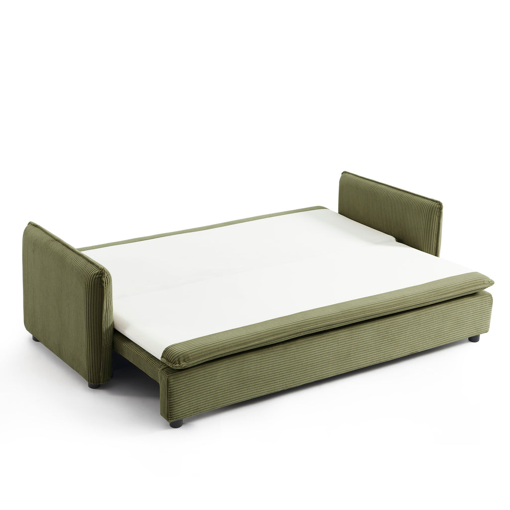 CIBOLA Convertible Sleeper Sofa – Corduroy Velvet 3-Seater Living Room Furniture