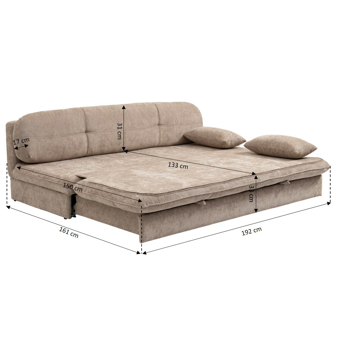 CILA Upholstered Sofa Bench – Brown