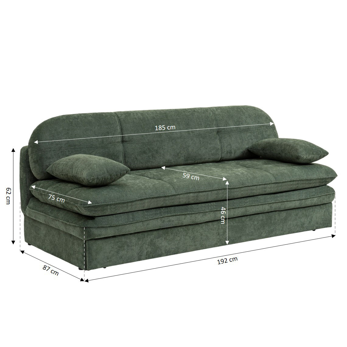 CILA Upholstered Sofa Bench – Green