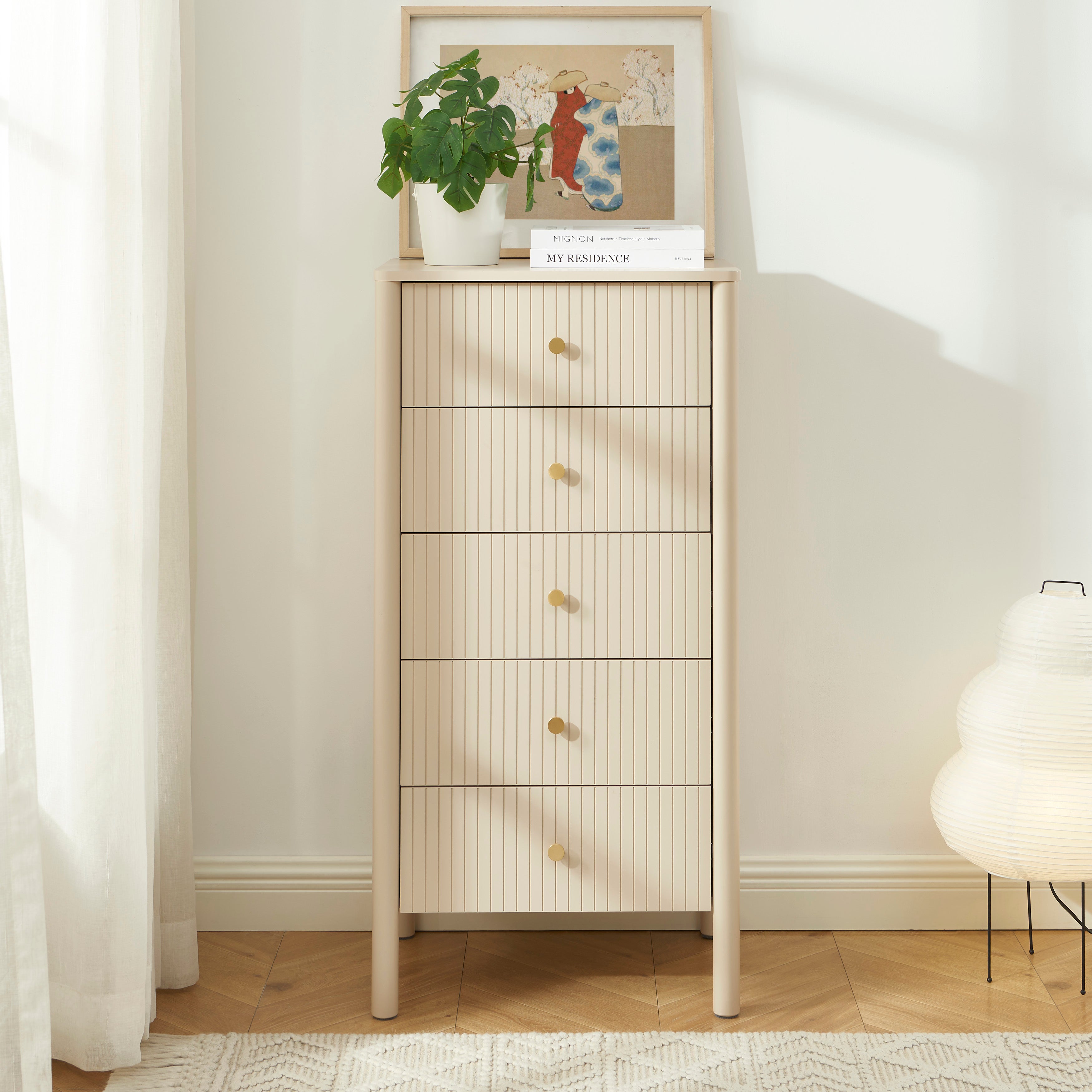 CLEO Lacquered Chest of Drawers – Beige