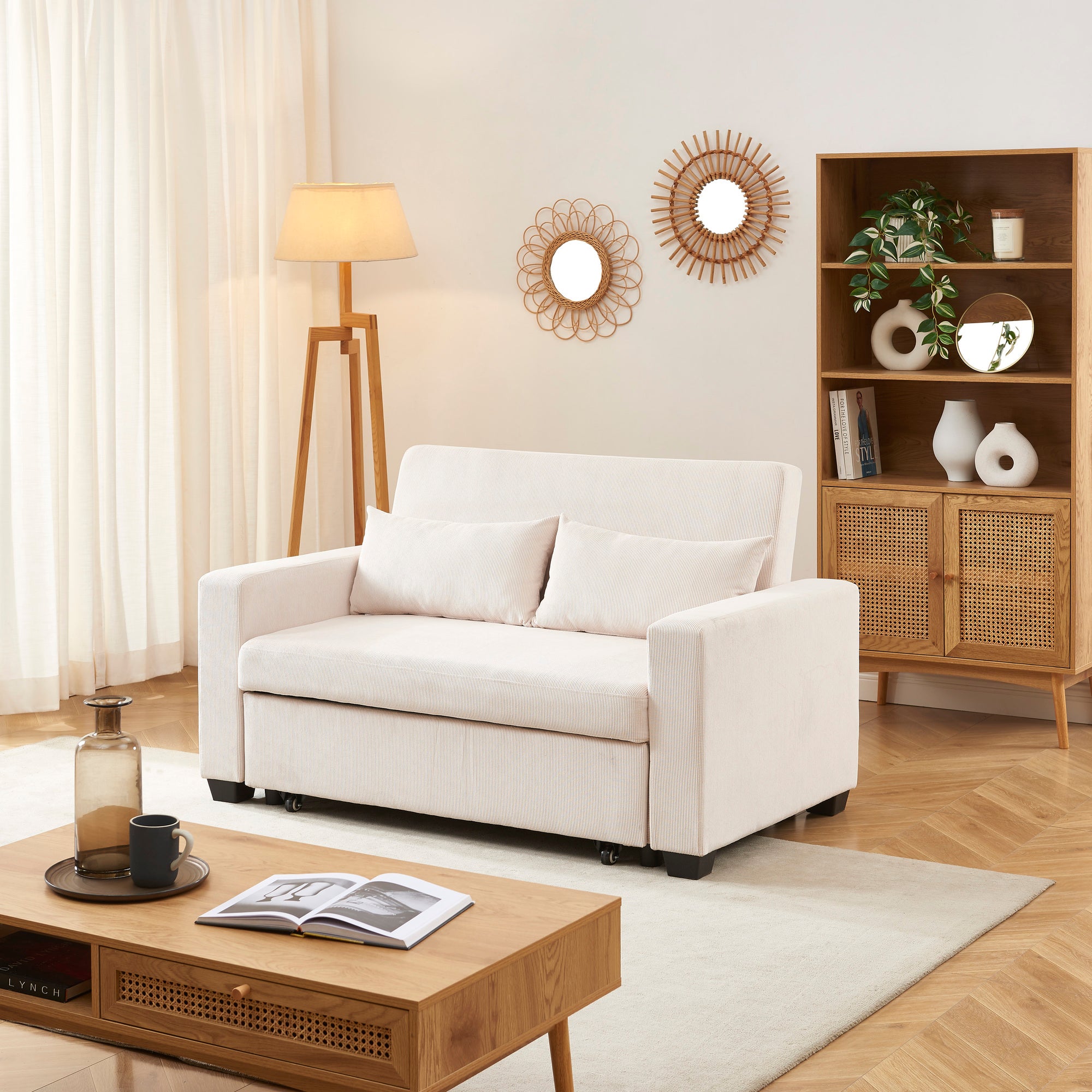 EVA 67" Convertible Sofa Bed - Beige
