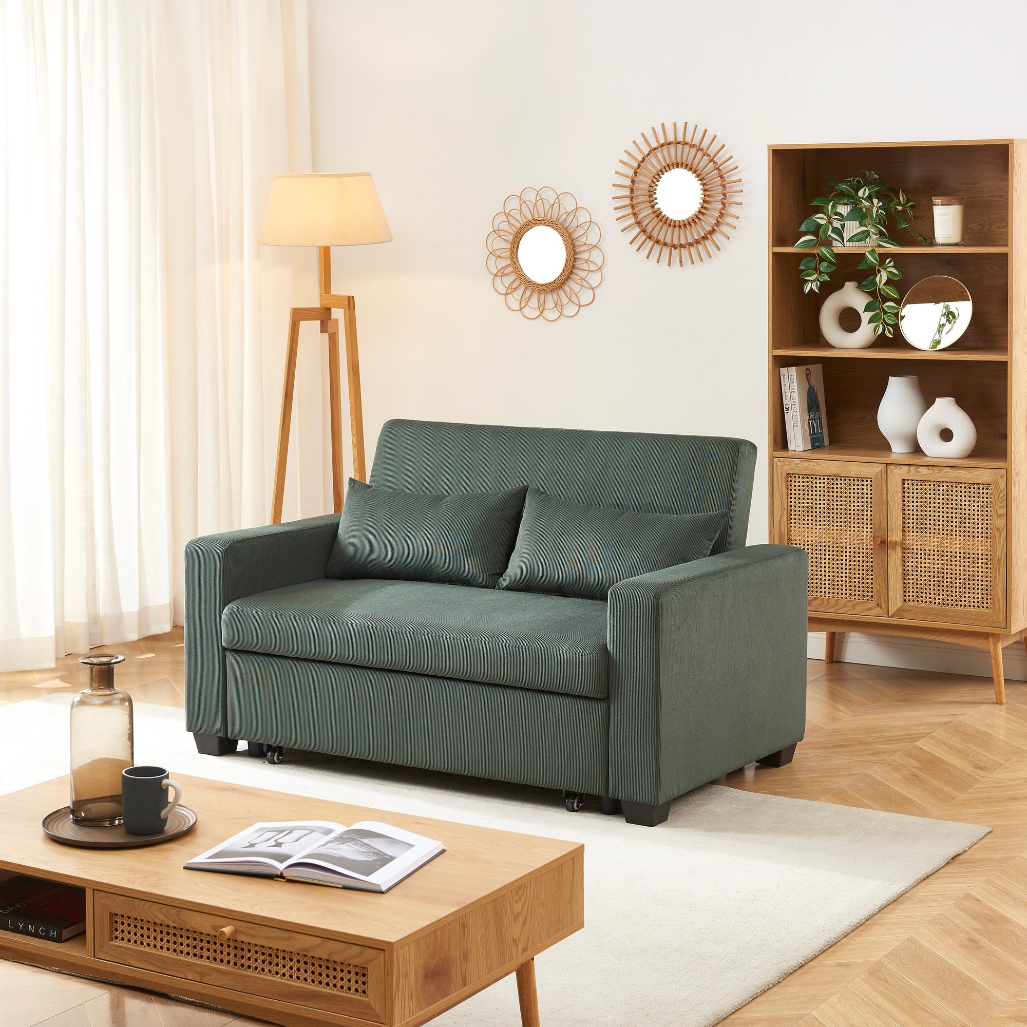 EVA 67" Convertible Sofa Bed - Green