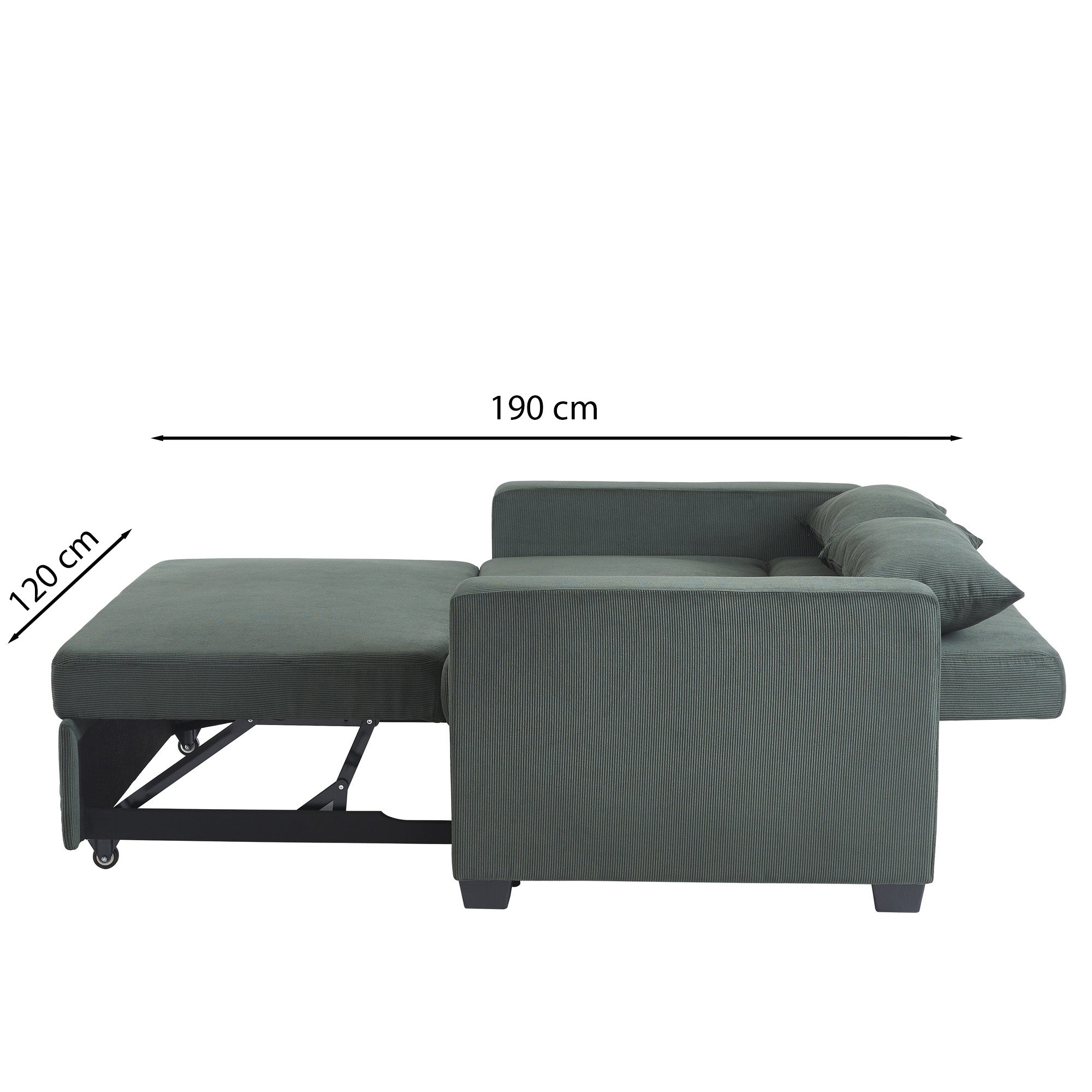EVA 67" Convertible Sofa Bed - Green