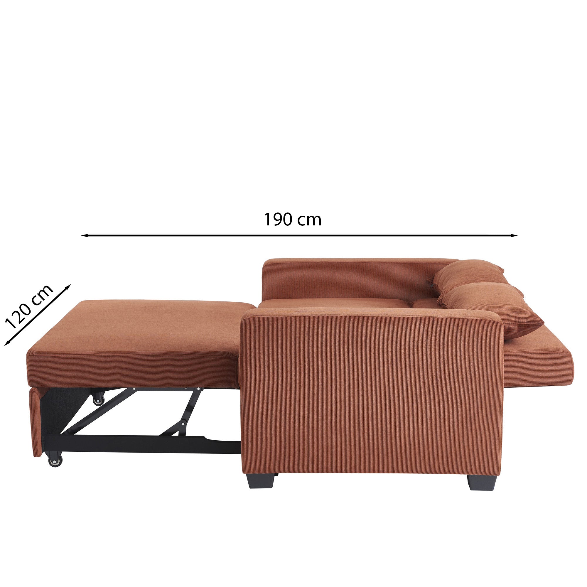 EVA 67" Convertible Sofa Bed - Terracotta