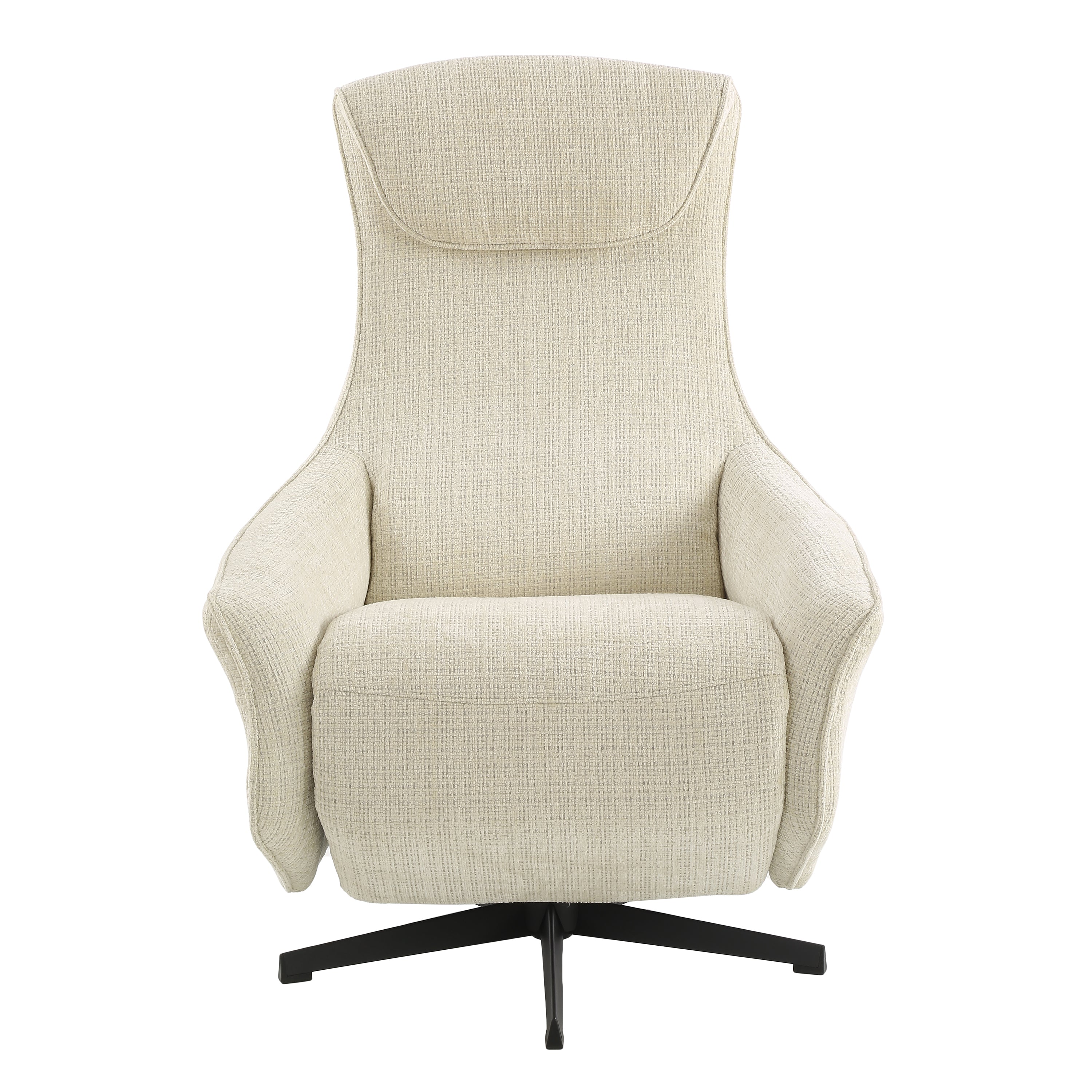 Electric Recliner Swivel Armchair Cochyre 1 Seater Fabric Light – Beige