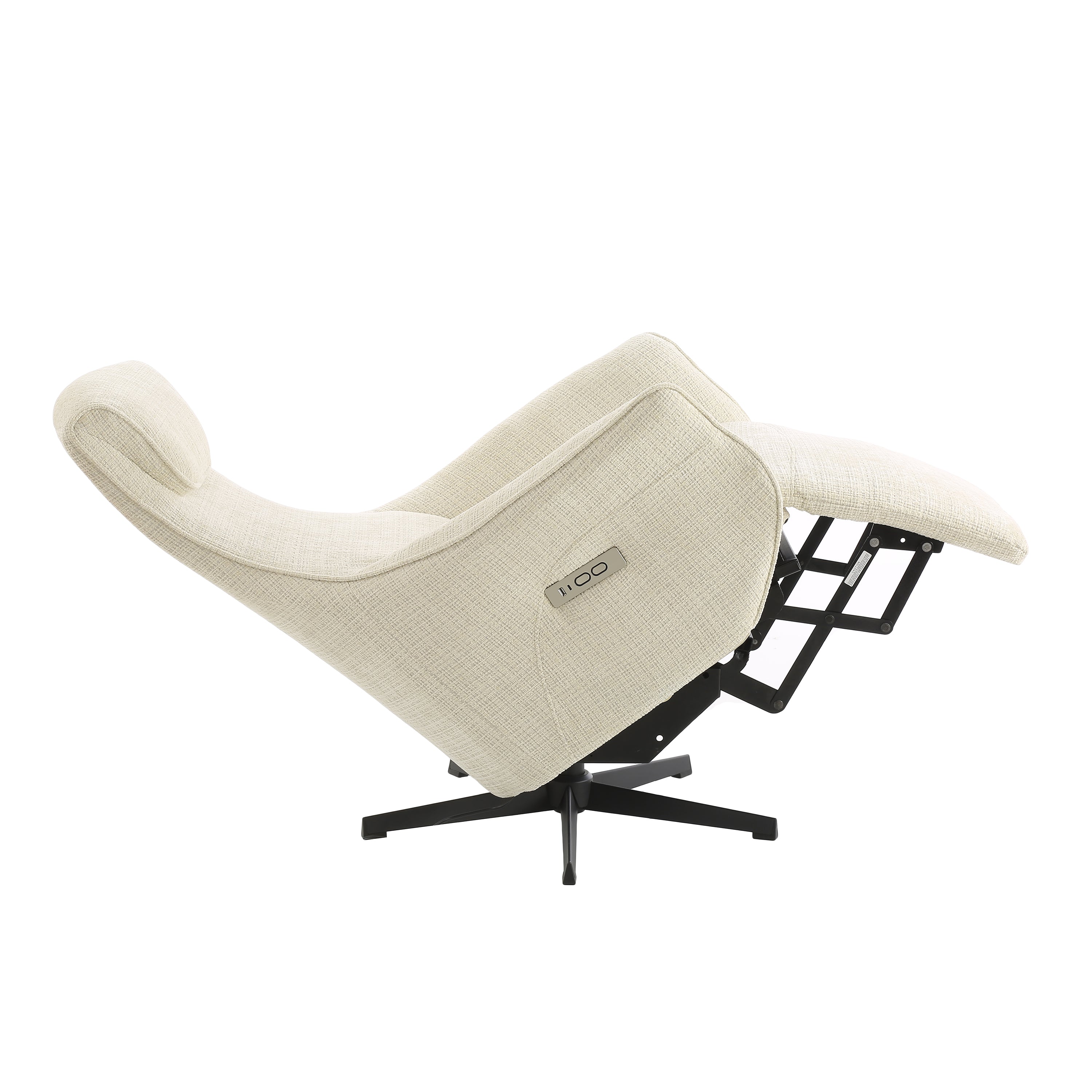 Electric Recliner Swivel Armchair Cochyre 1 Seater Fabric Light – Beige