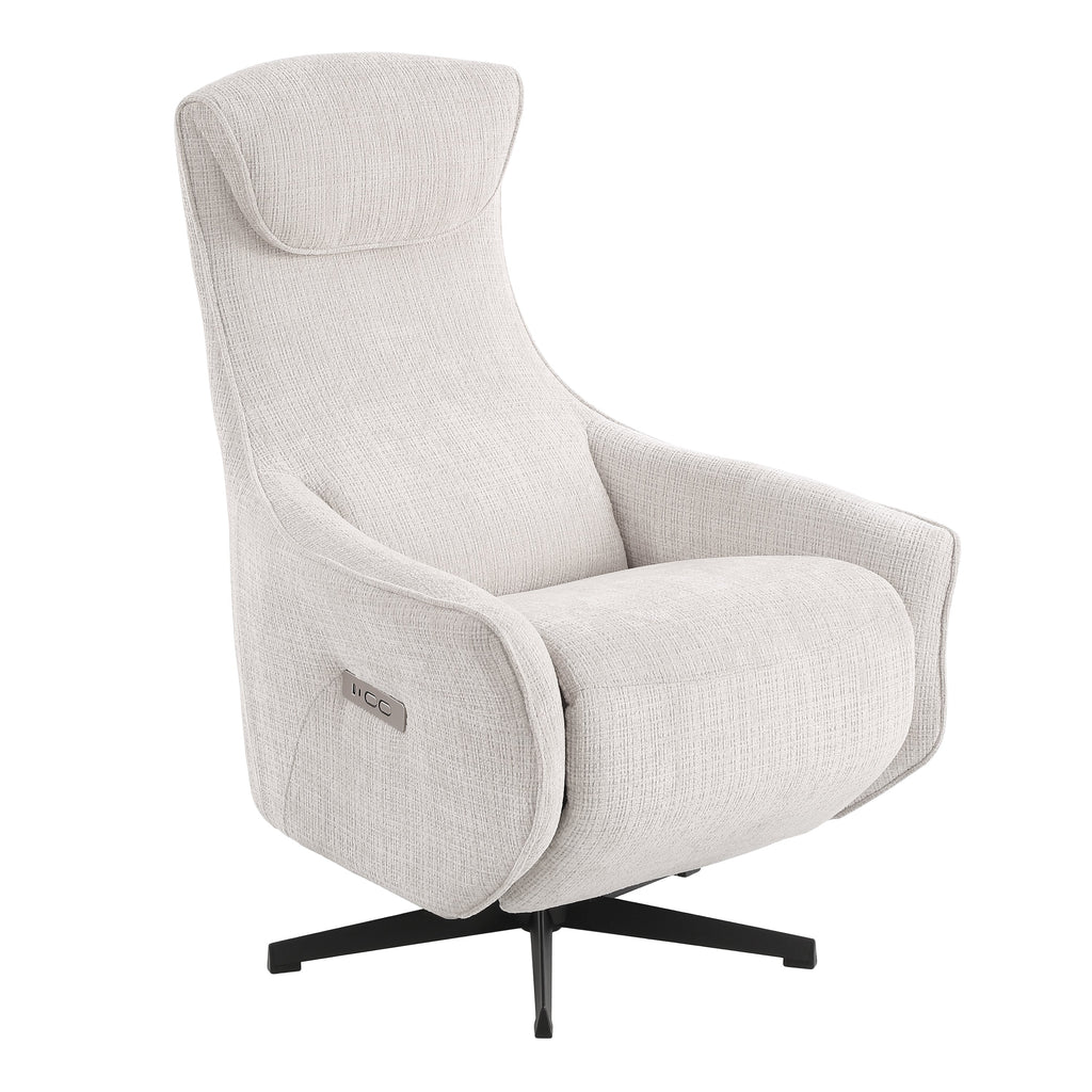 Electric Recliner Swivel Armchair Cochyre 1 Seater Fabric Light – Grey
