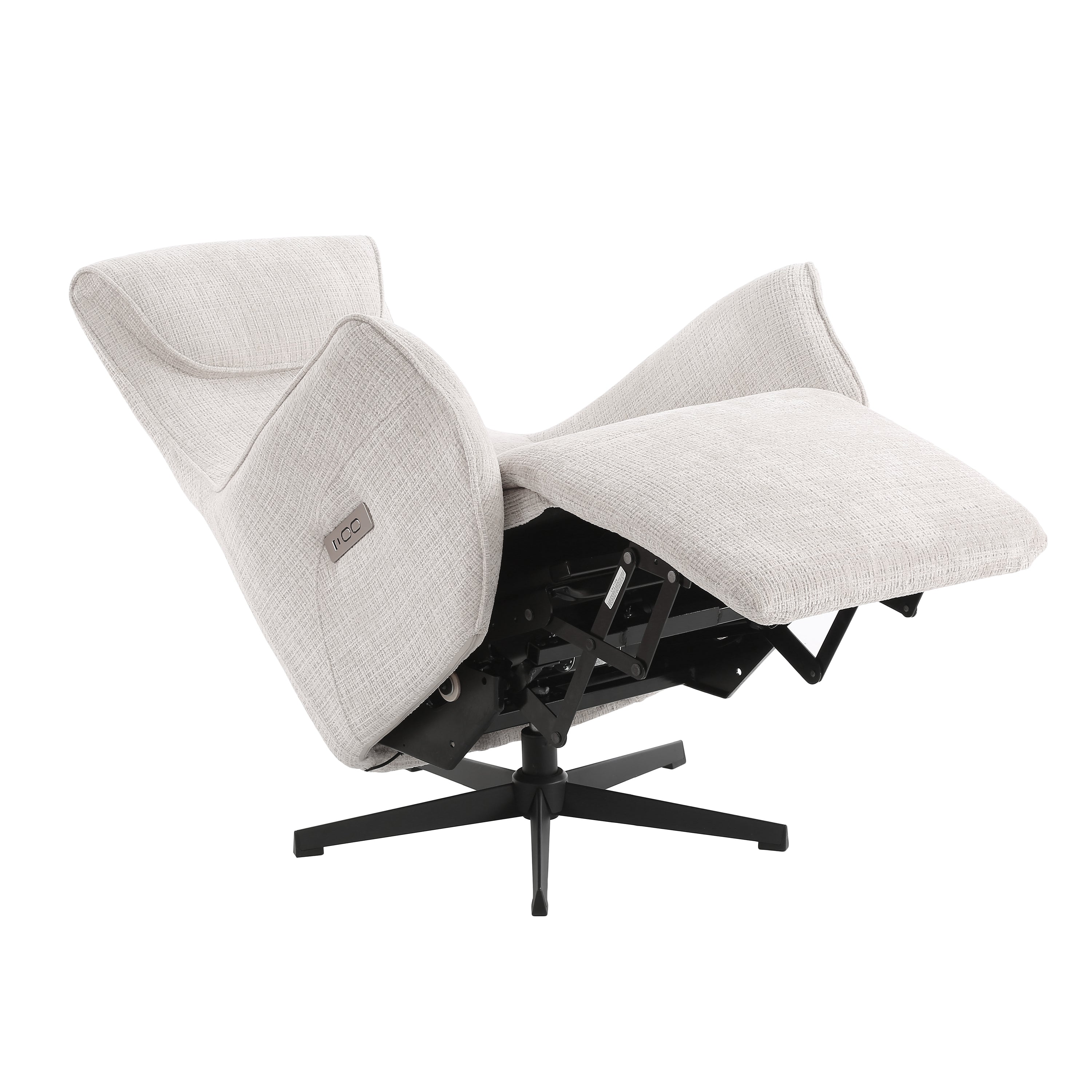Electric Recliner Swivel Armchair Cochyre 1 Seater Fabric Light – Grey