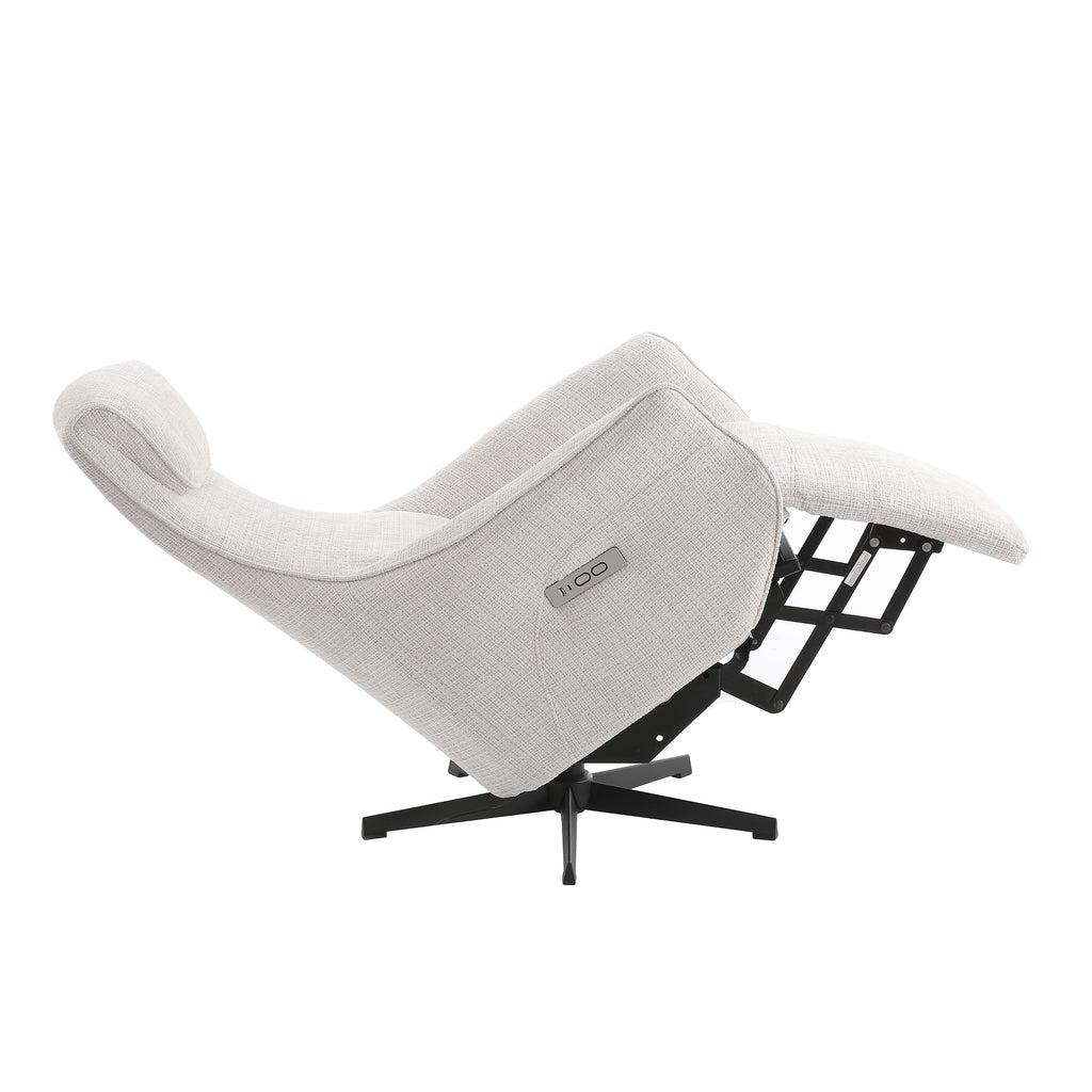 Electric Recliner Swivel Armchair Cochyre 1 Seater Fabric Light – Grey