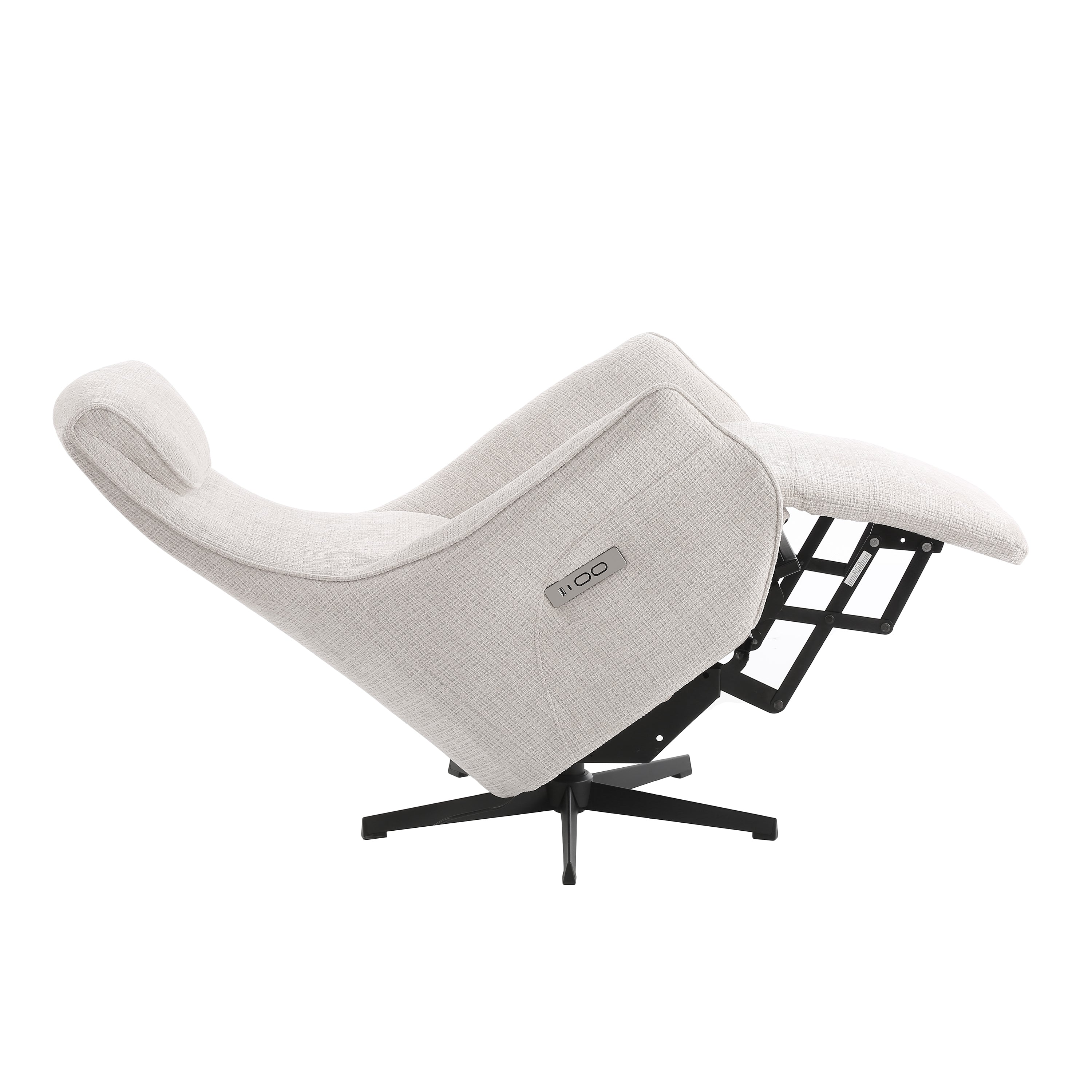 Electric Recliner Swivel Armchair Cochyre 1 Seater Fabric Light – Grey