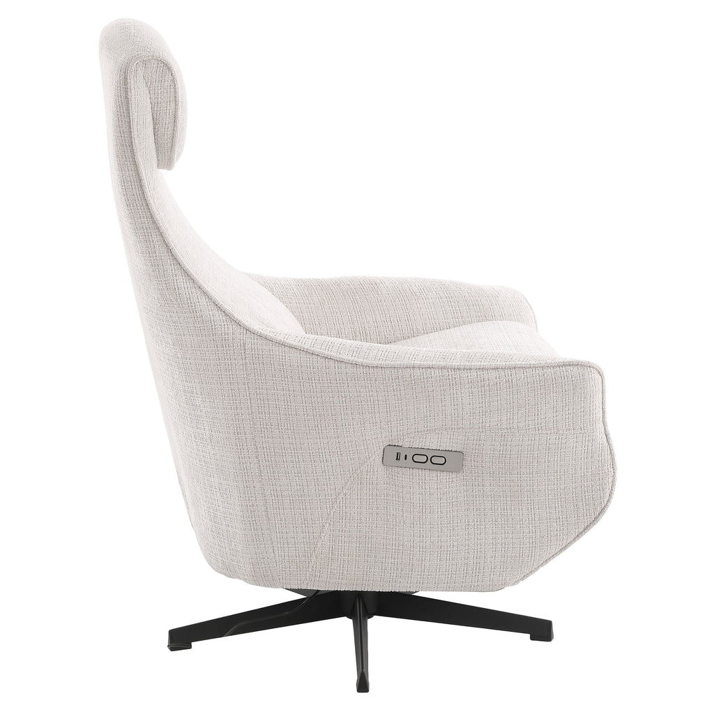Electric Recliner Swivel Armchair Cochyre 1 Seater Fabric Light – Grey