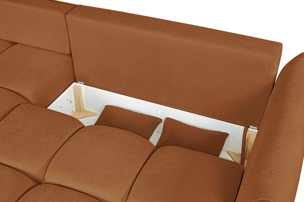 COMO 96.5'' 3-Seater Convertible Sofa Bed - Terracotta