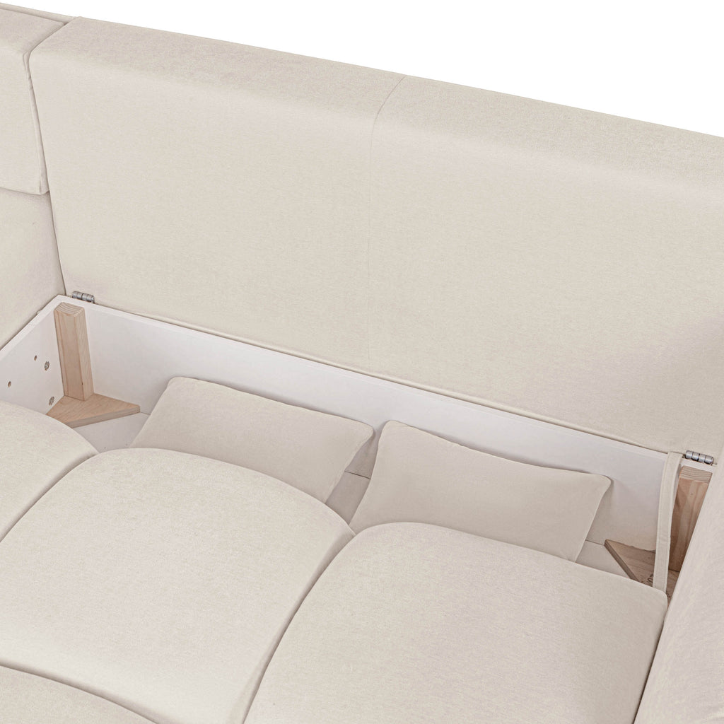 COMO Fabric Convertible Straight Sofa – Beige