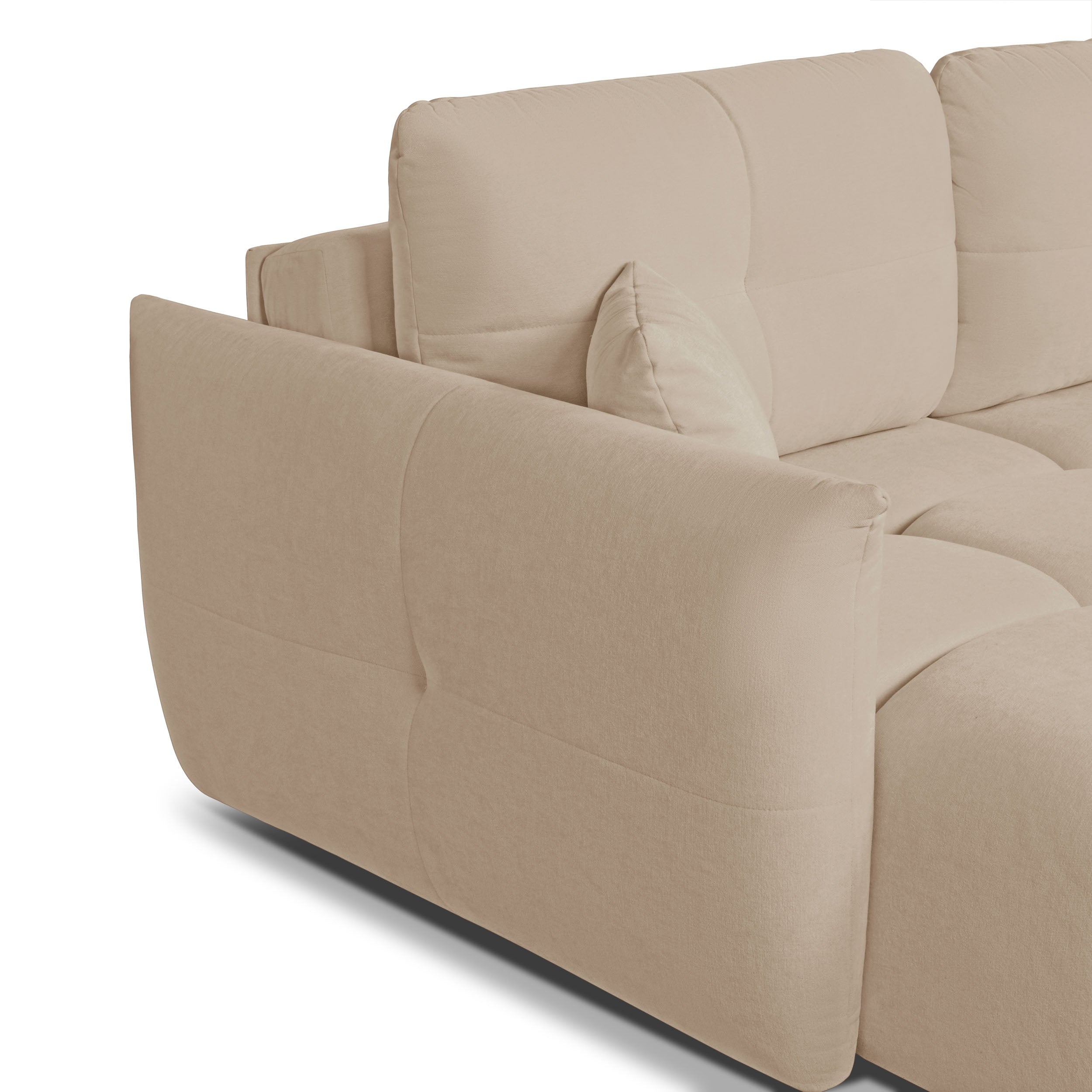 COMO Fabric Convertible Straight Sofa – Greige