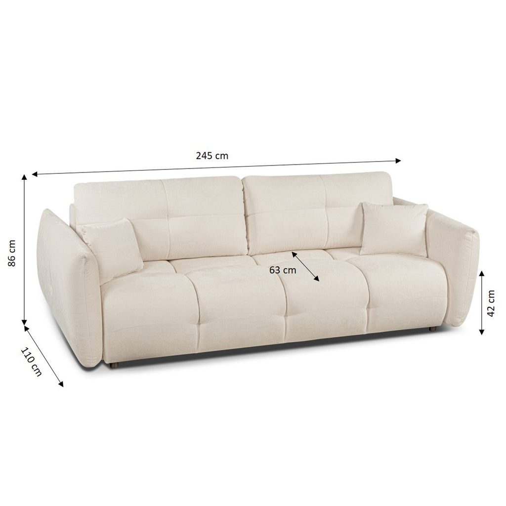 COMO Fabric Convertible Straight Sofa – Beige