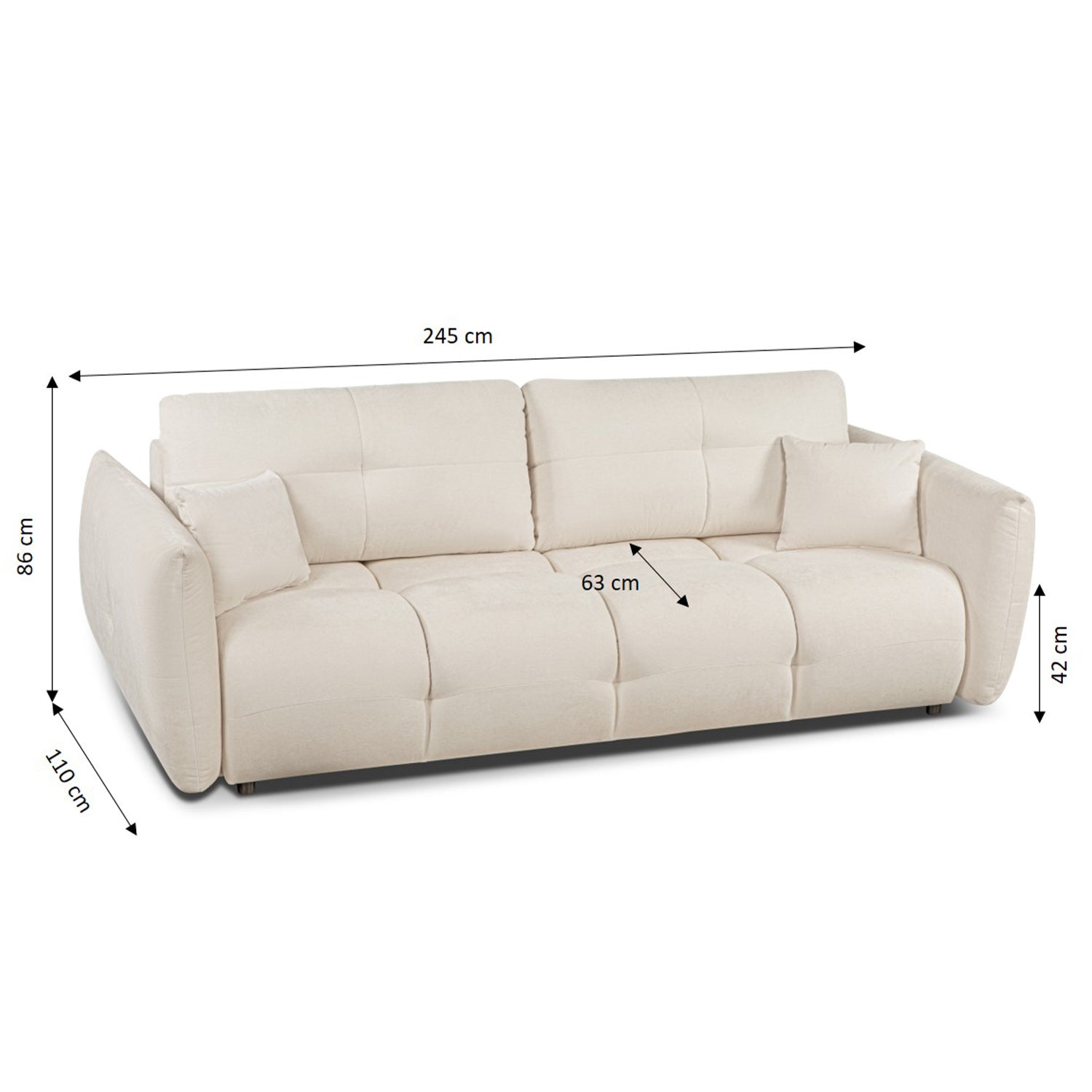 COMO Fabric Convertible Straight Sofa – Beige