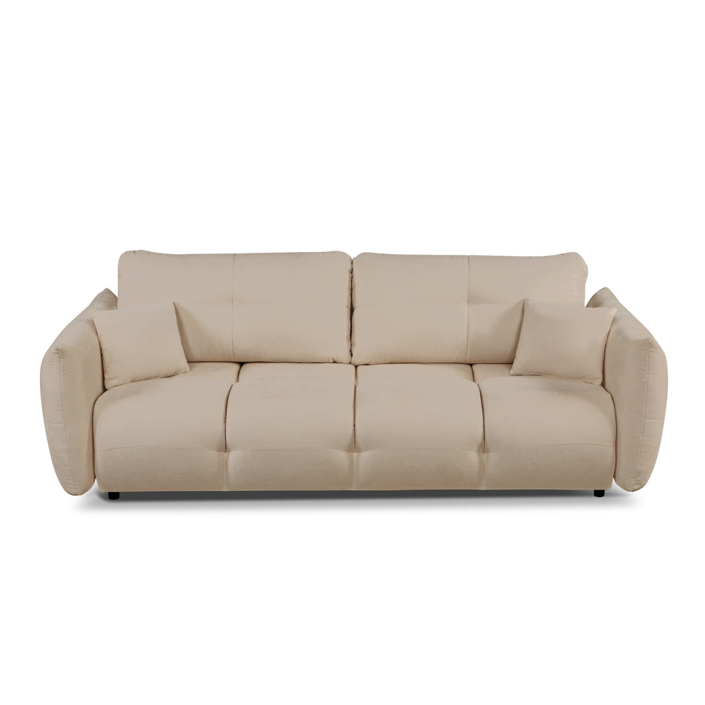 COMO Fabric Convertible Straight Sofa – Greige