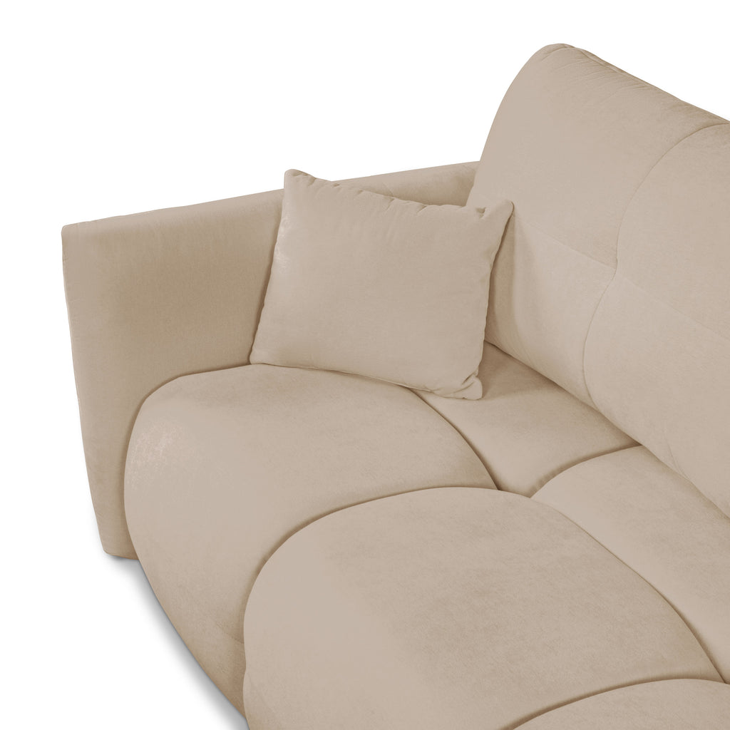 COMO Fabric Convertible Straight Sofa – Greige