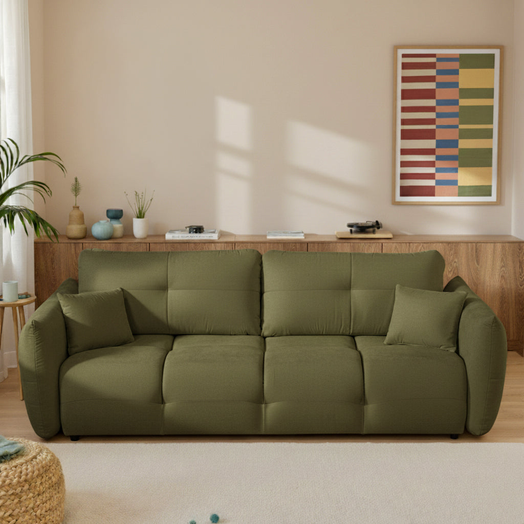 COMO 96.5'' 3-Seater Convertible Sofa Bed - Green