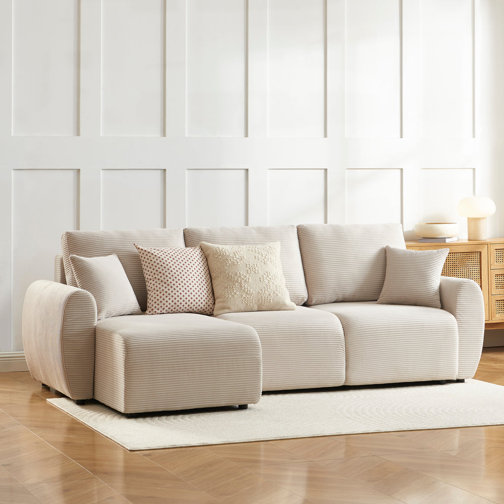 DANILO Fabric Corner Sofa – Beige