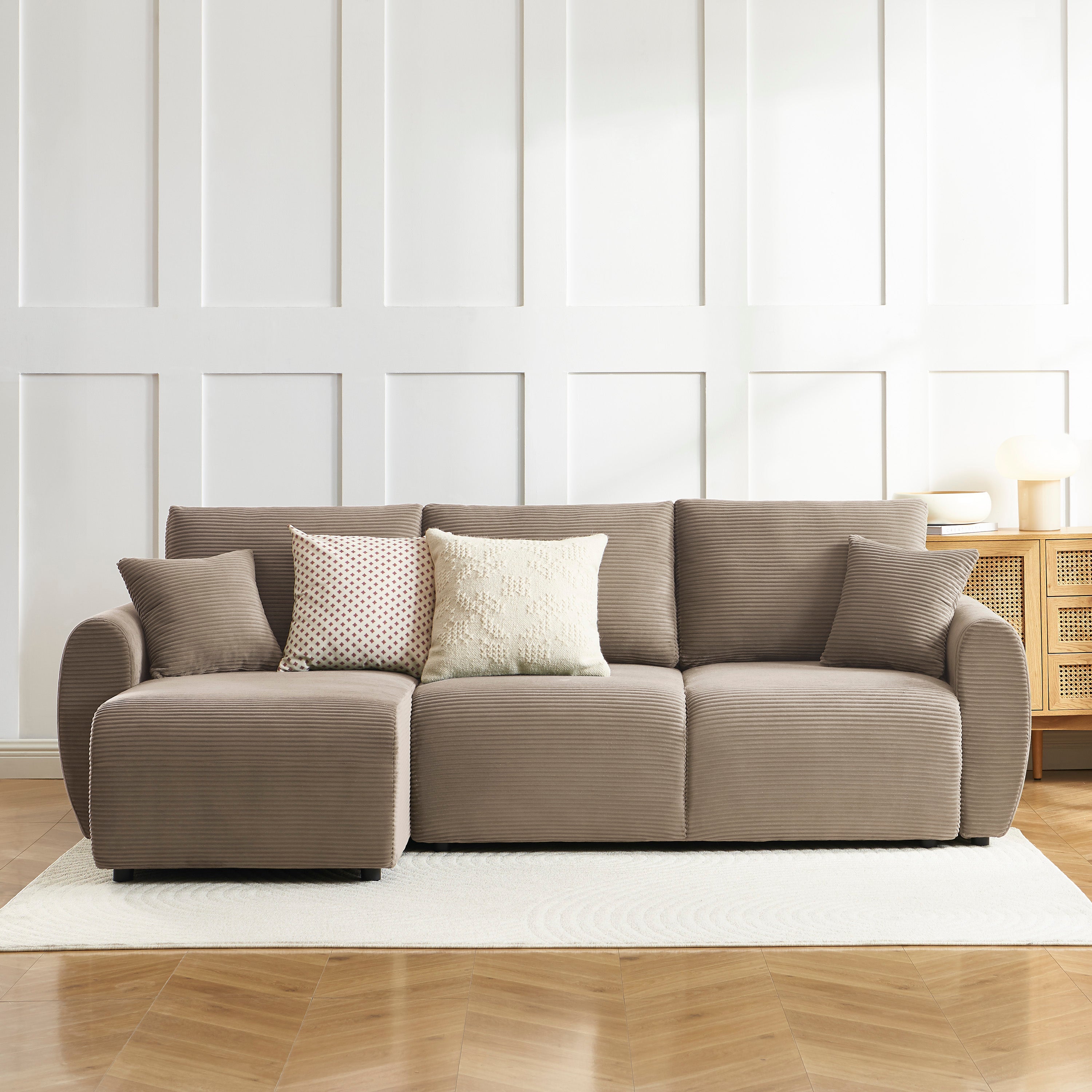 DANILO Fabric Corner Sofa – Greige