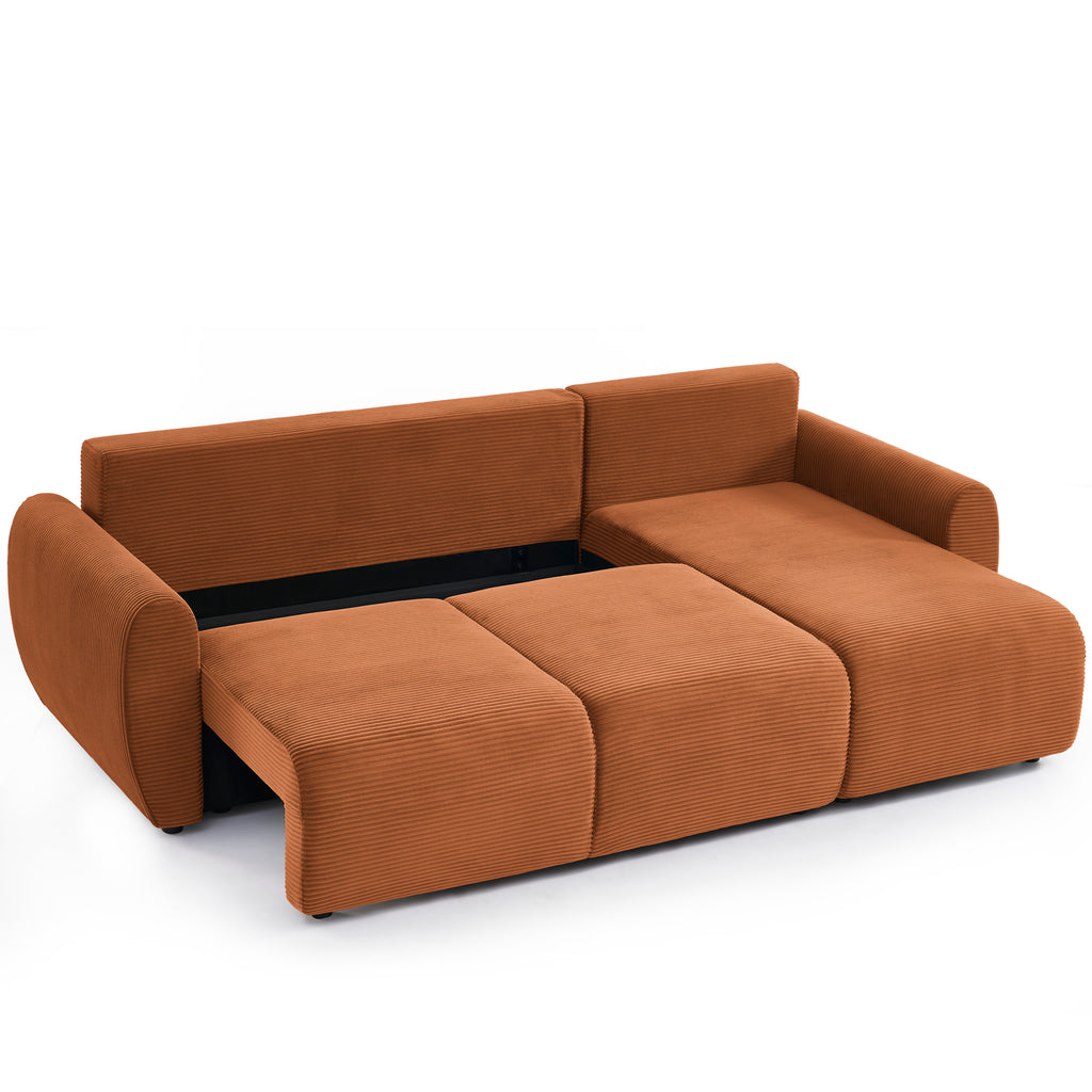 DANILO Fabric Corner Sofa – Terracotta