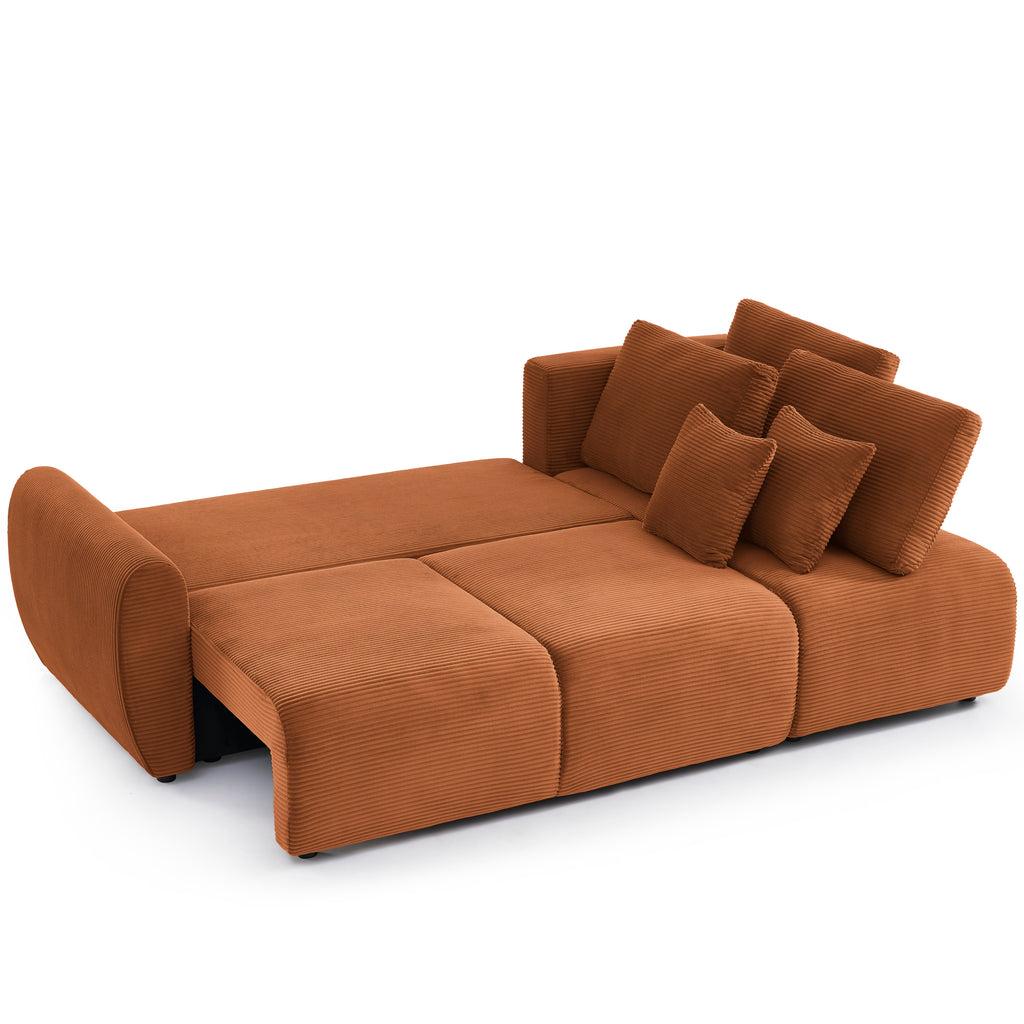 DANILO Fabric Corner Sofa – Terracotta