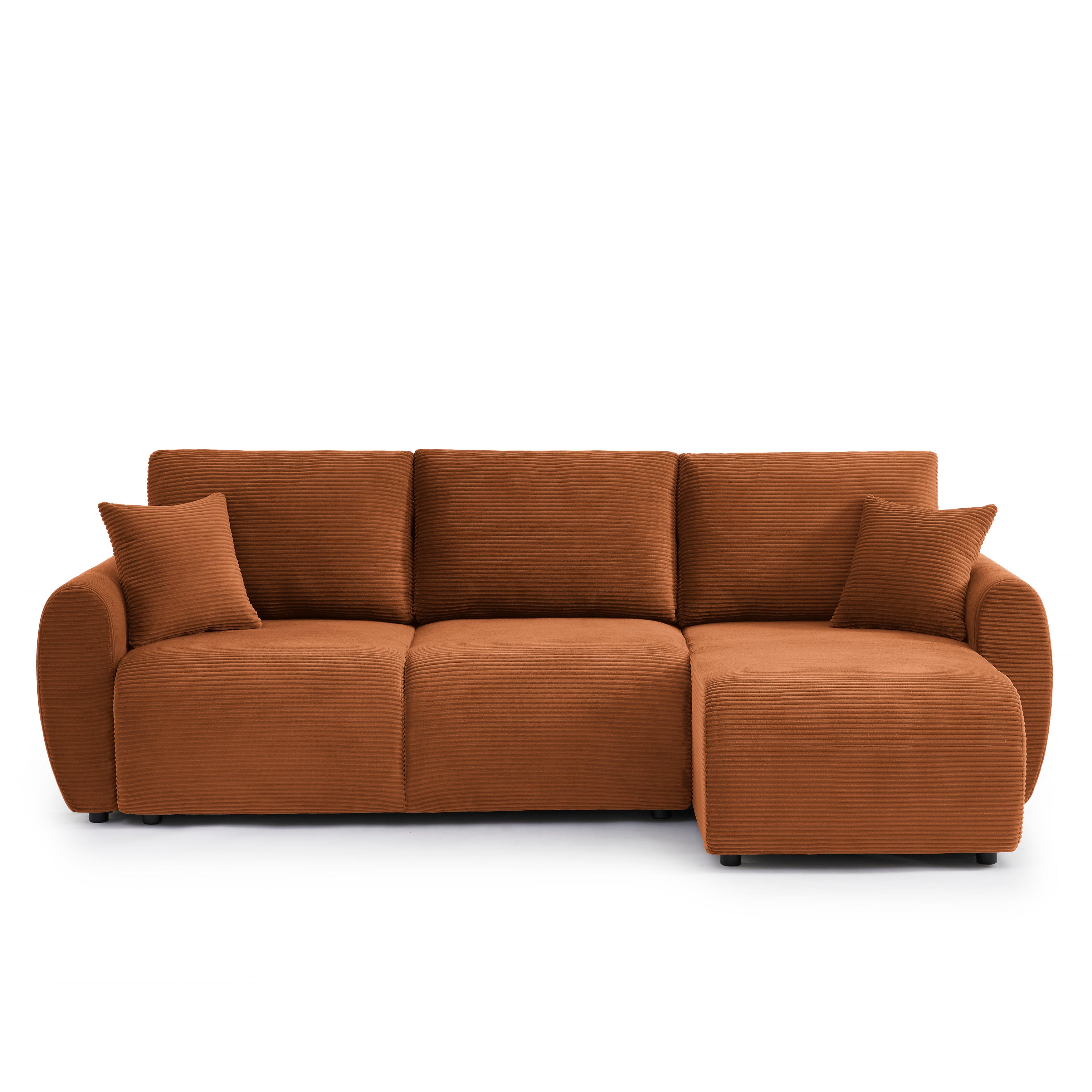 DANILO Fabric Corner Sofa – Terracotta