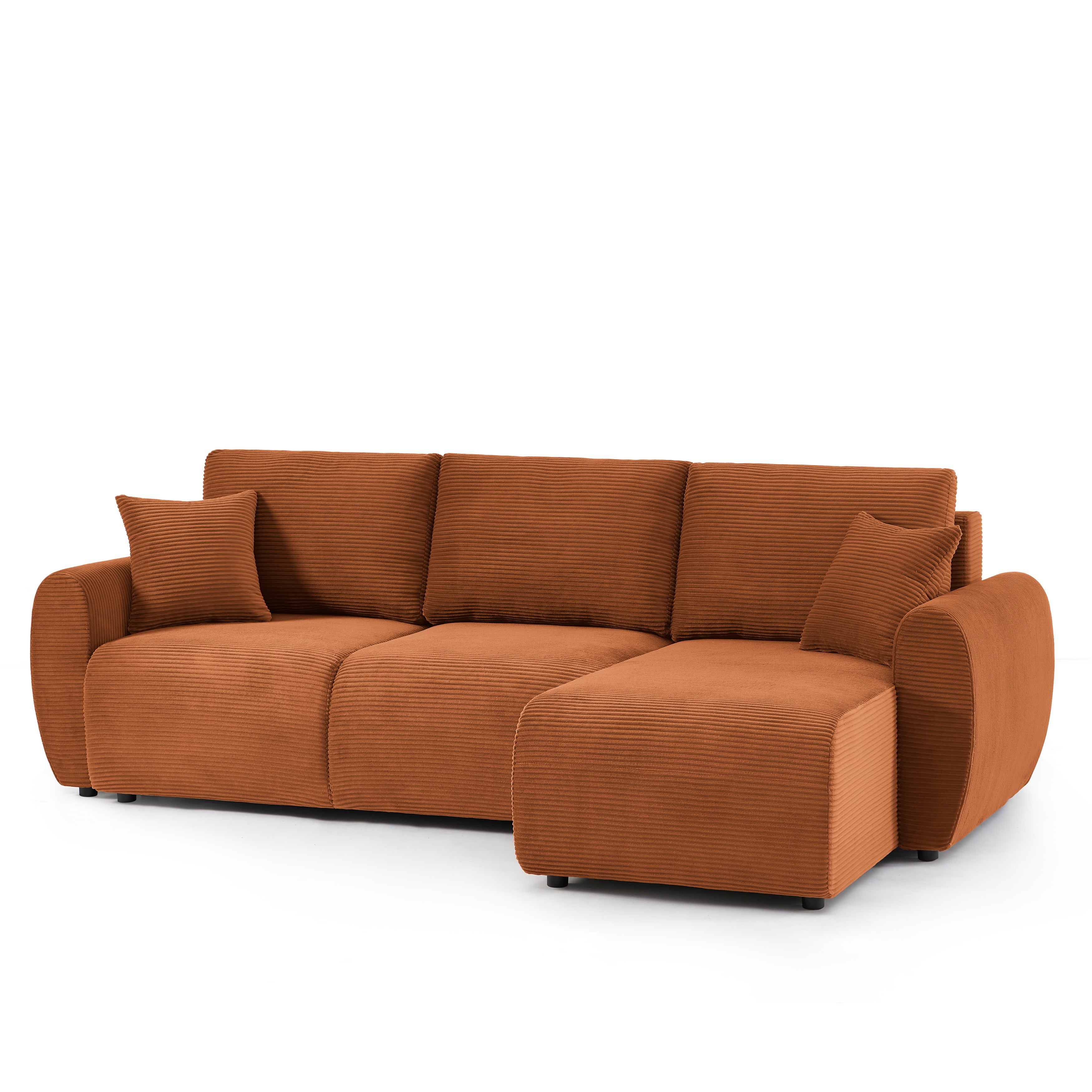 DANILO Fabric Corner Sofa – Terracotta