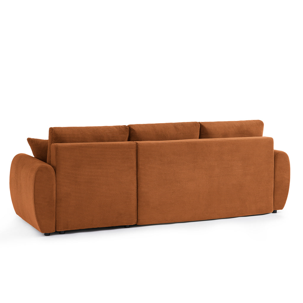 DANILO Fabric Corner Sofa – Terracotta