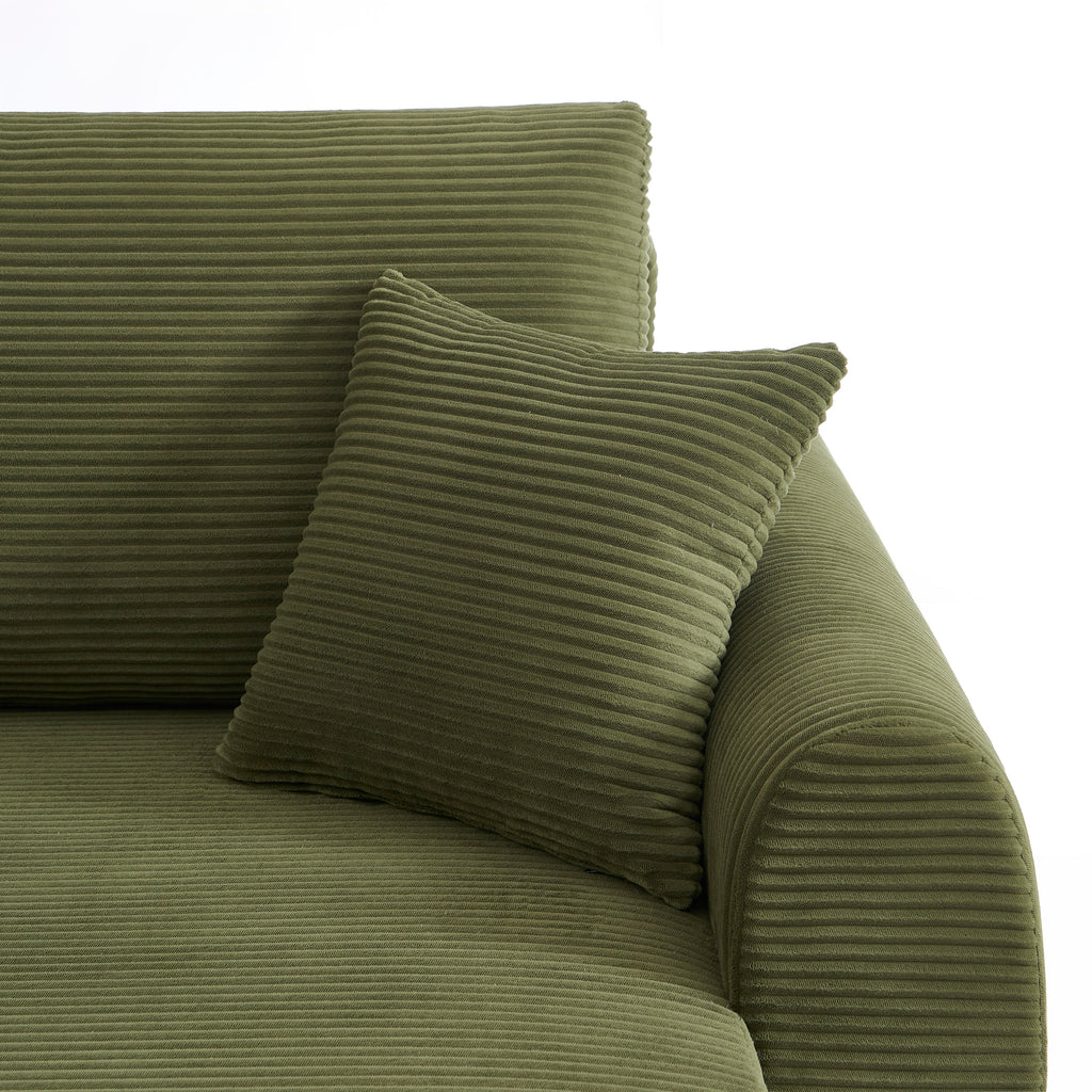 DANILO 98" Reversible Convertible Sectional Sofa - Green