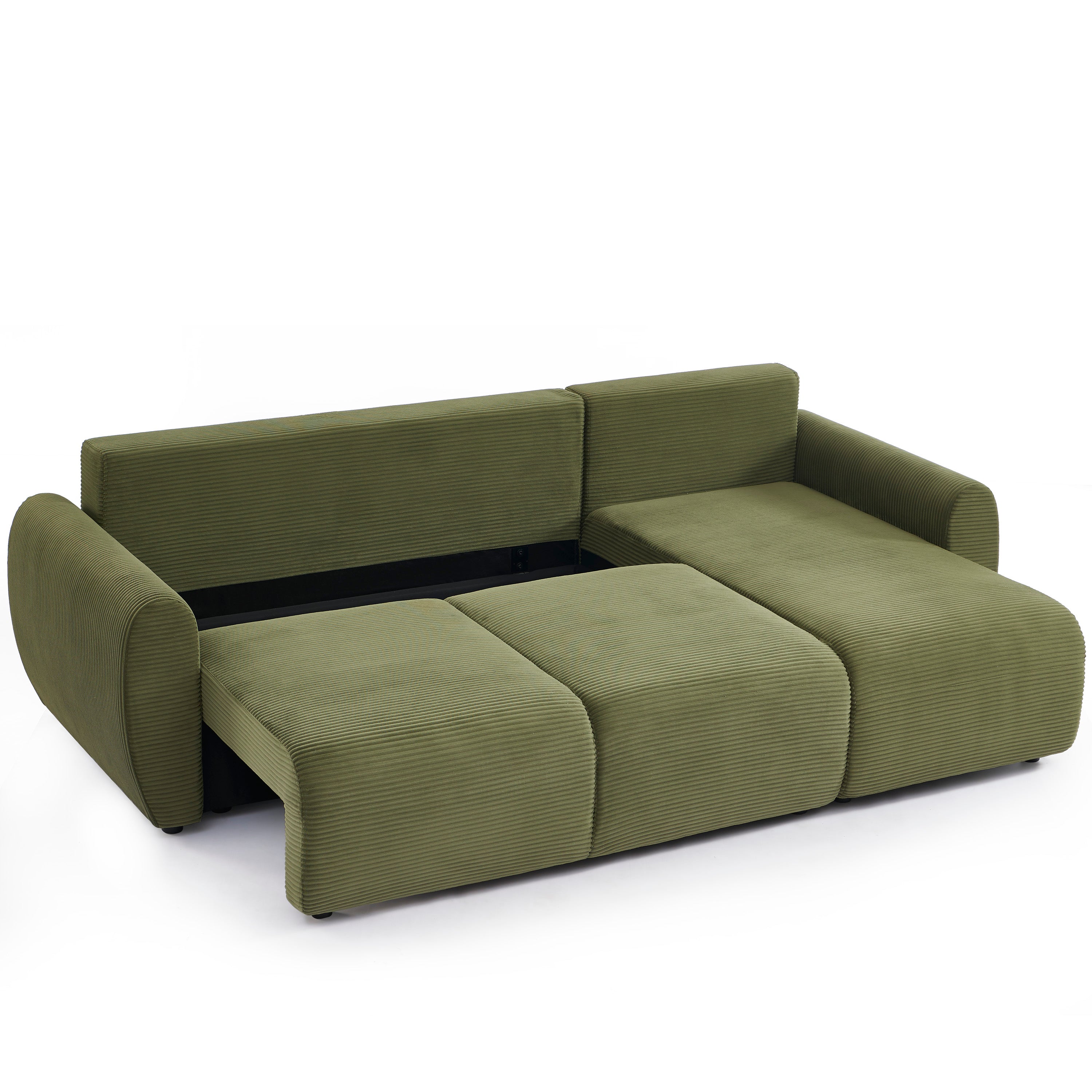 DANILO 98" Reversible Convertible Sectional Sofa - Green