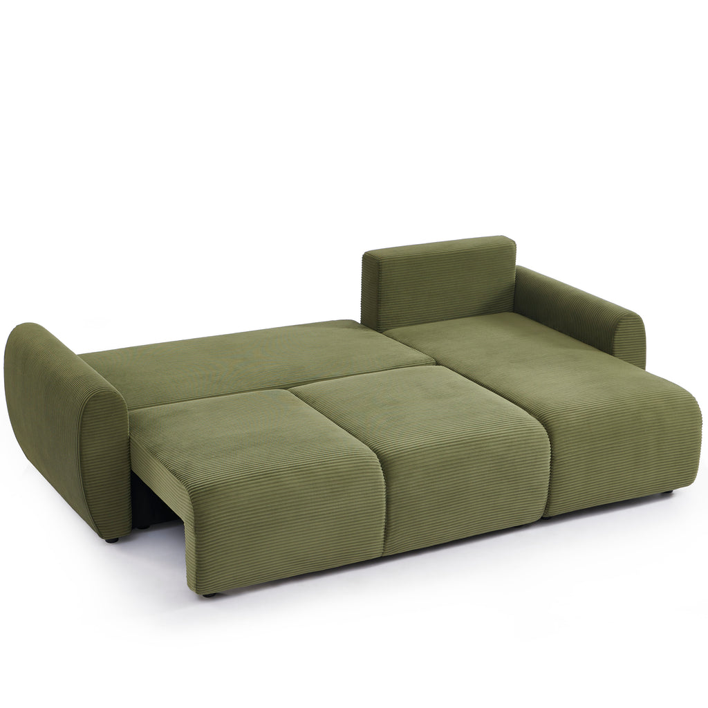 DANILO 98" Reversible Convertible Sectional Sofa - Green